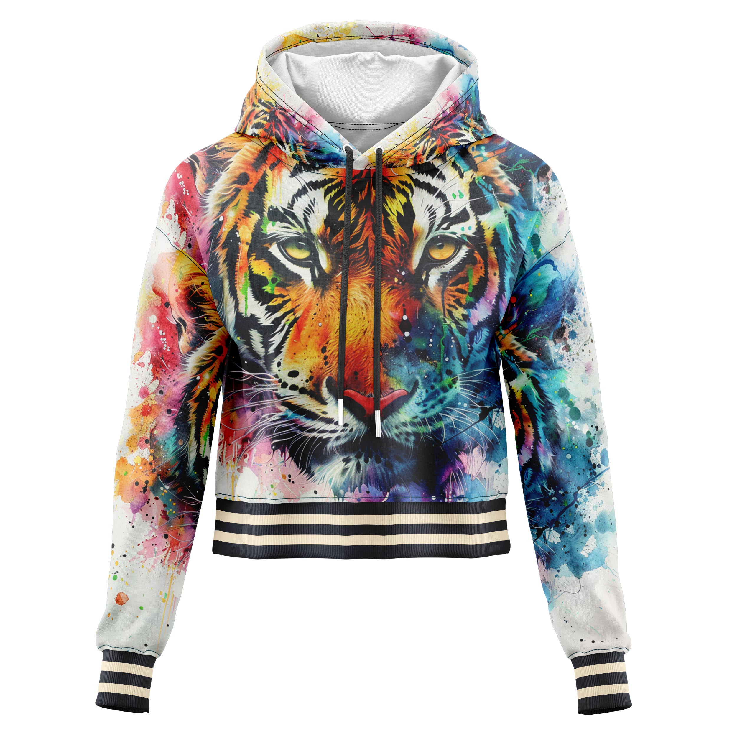 Acrylic Beast Cropped Hoodie