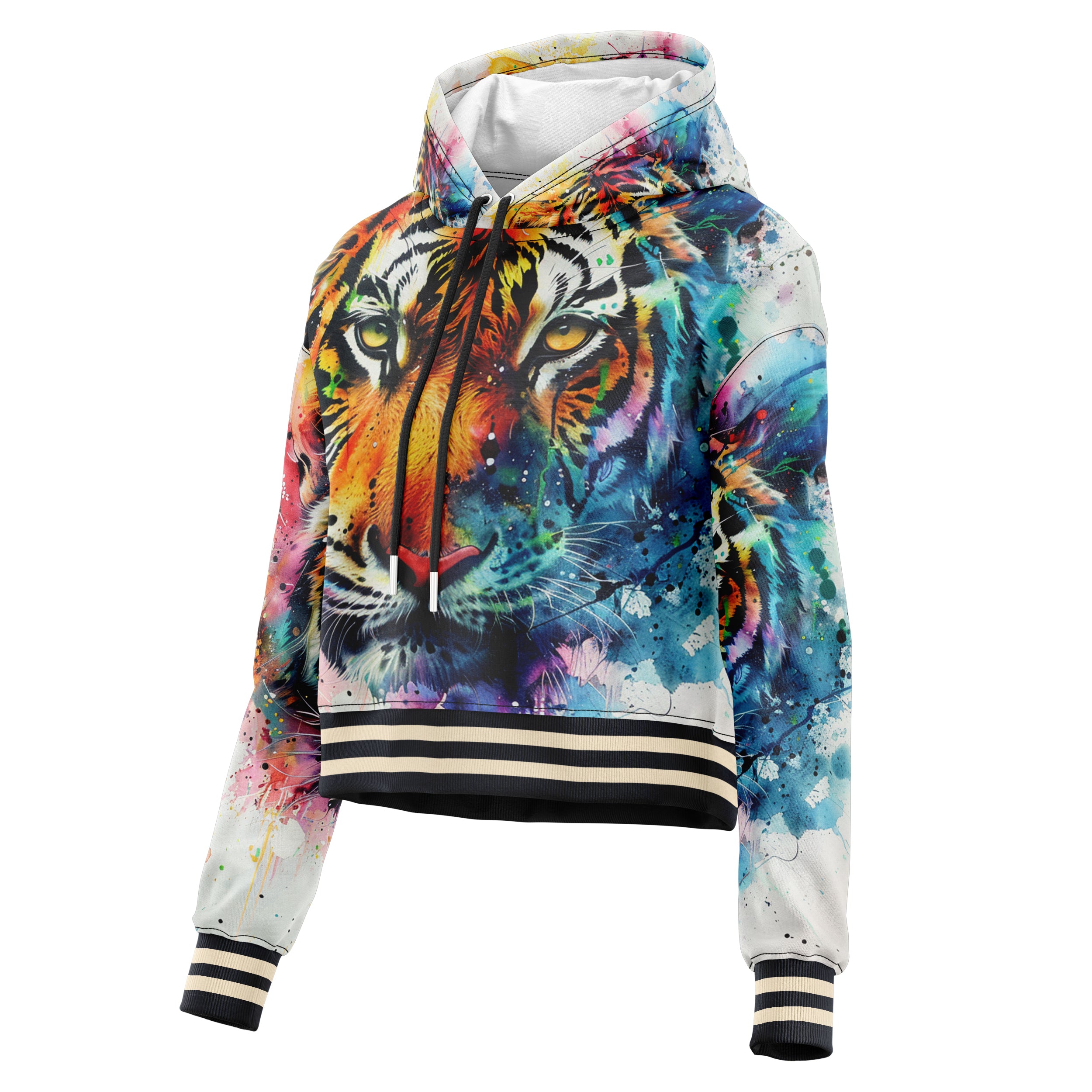 Acrylic Beast Cropped Hoodie