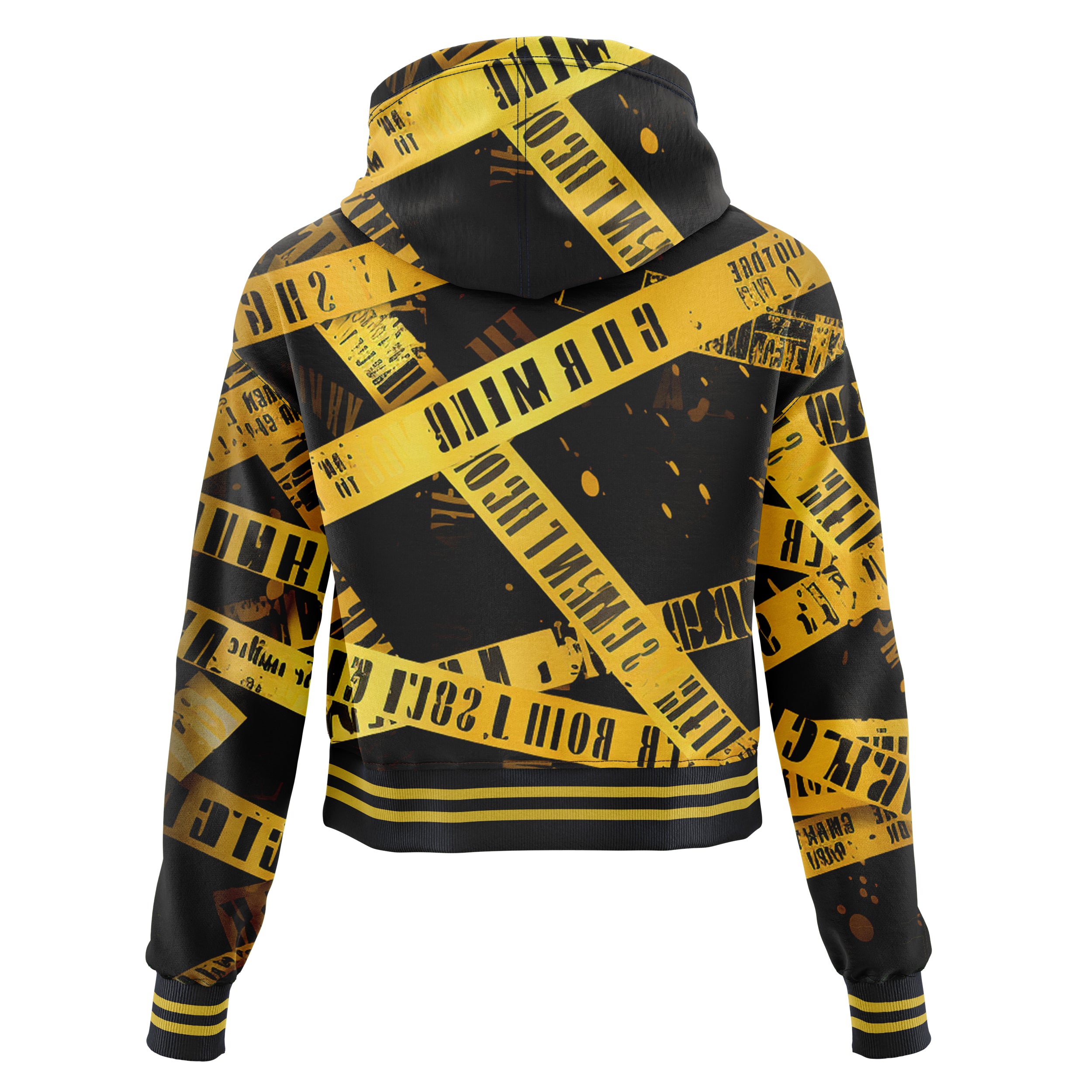 Caution Cropped Hoodie