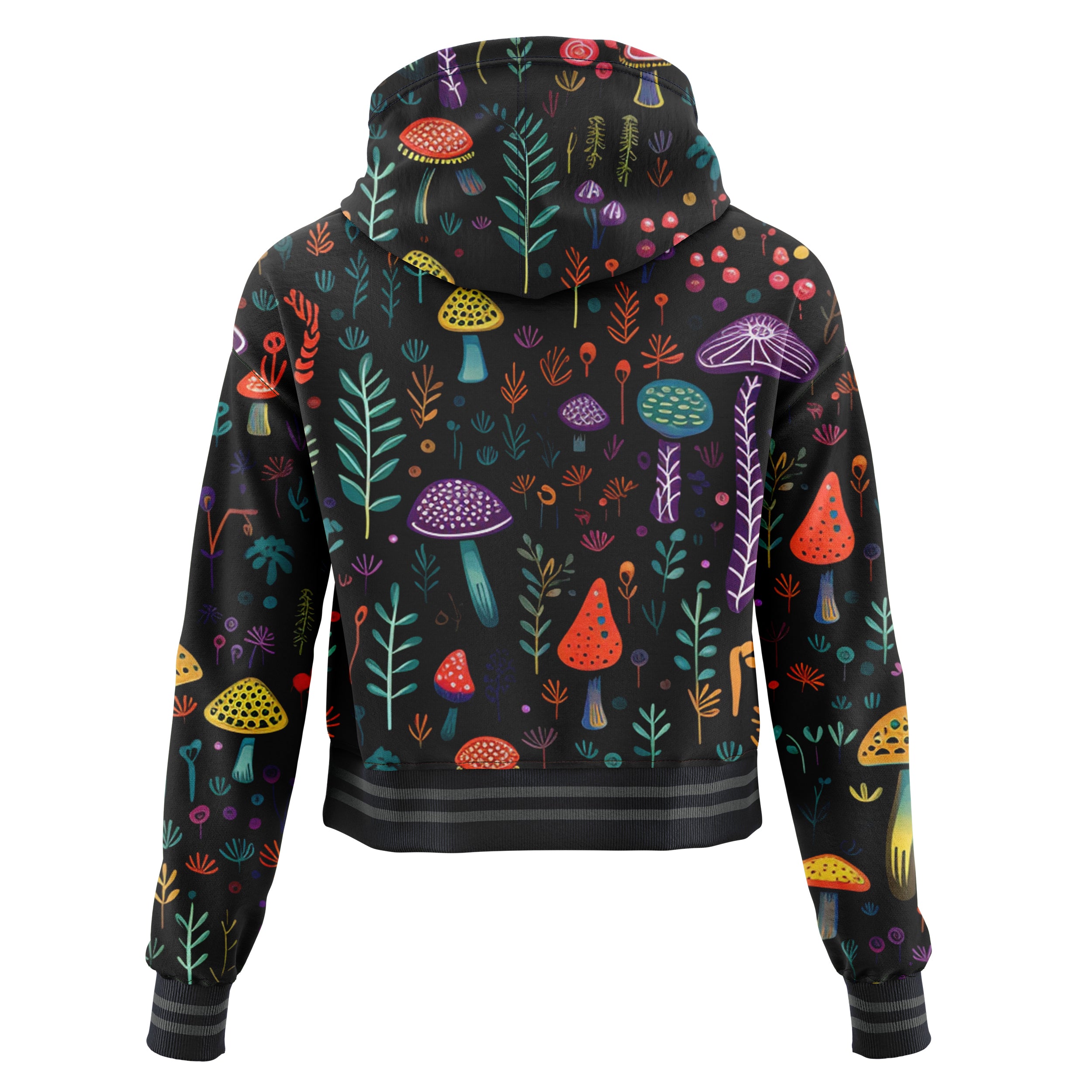 Color Mushrooms Cropped Hoodie