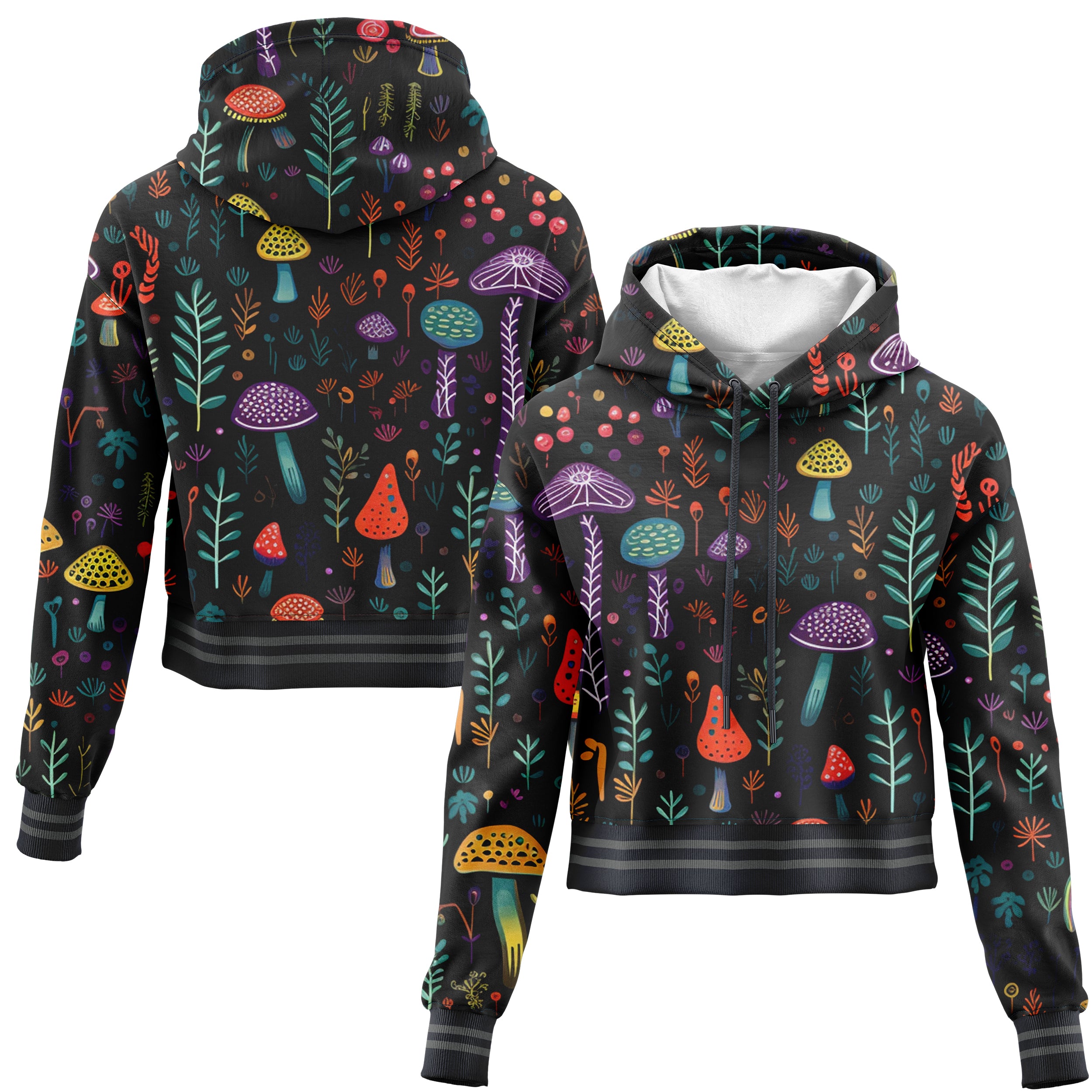 Color Mushrooms Cropped Hoodie CH240829Cm011