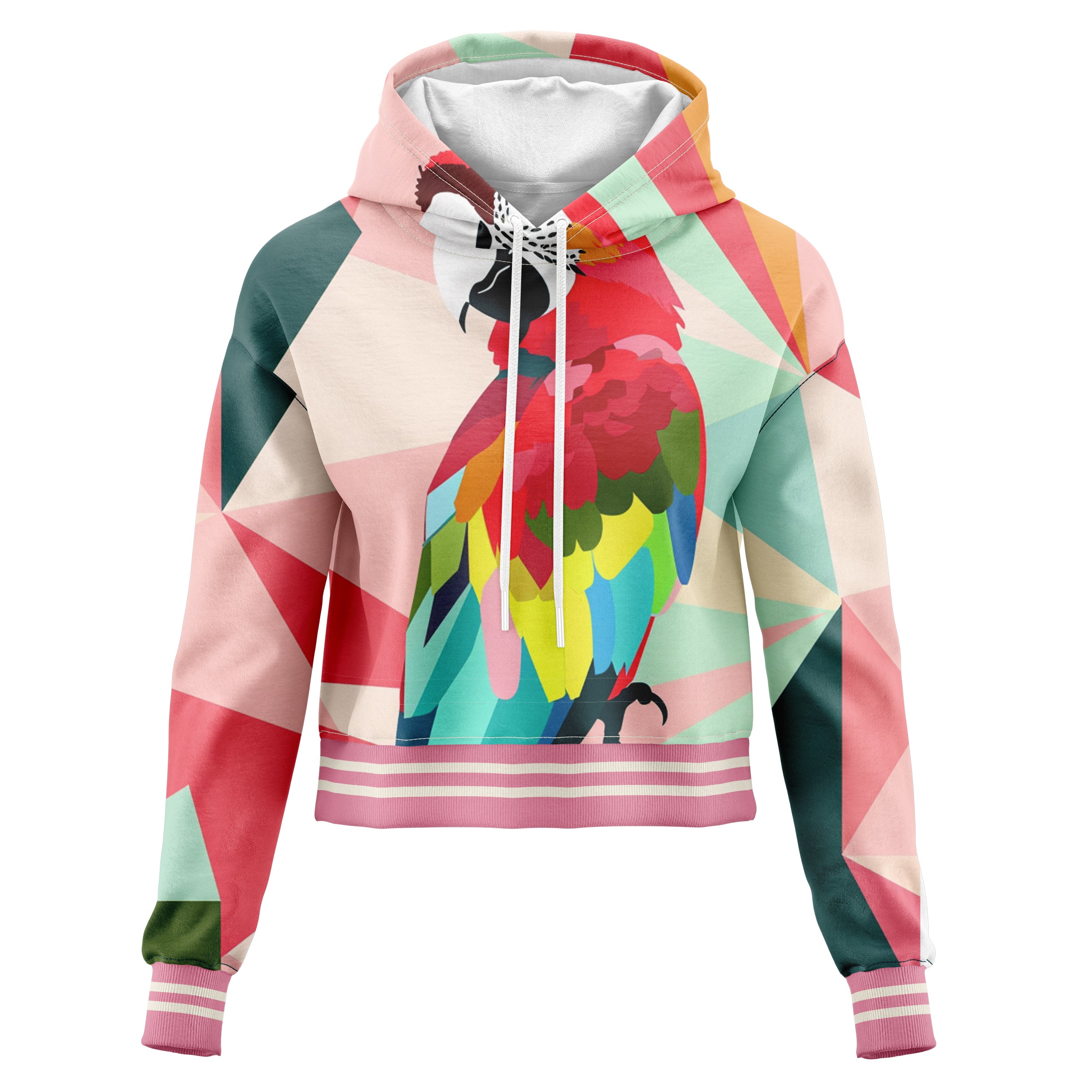 Colorful Ara Cropped Hoodie