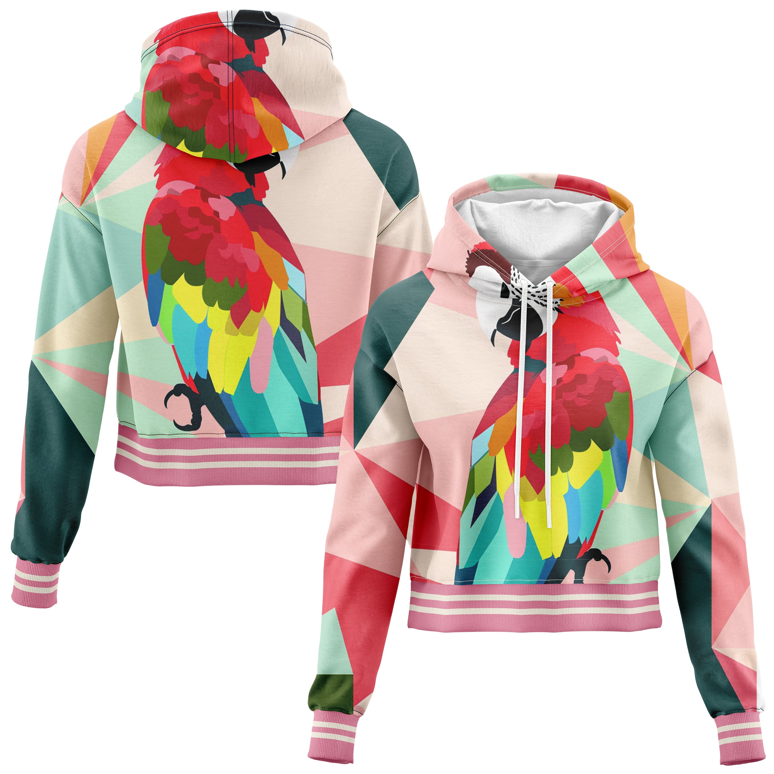 Colorful Ara Cropped Hoodie CH240829Cr012