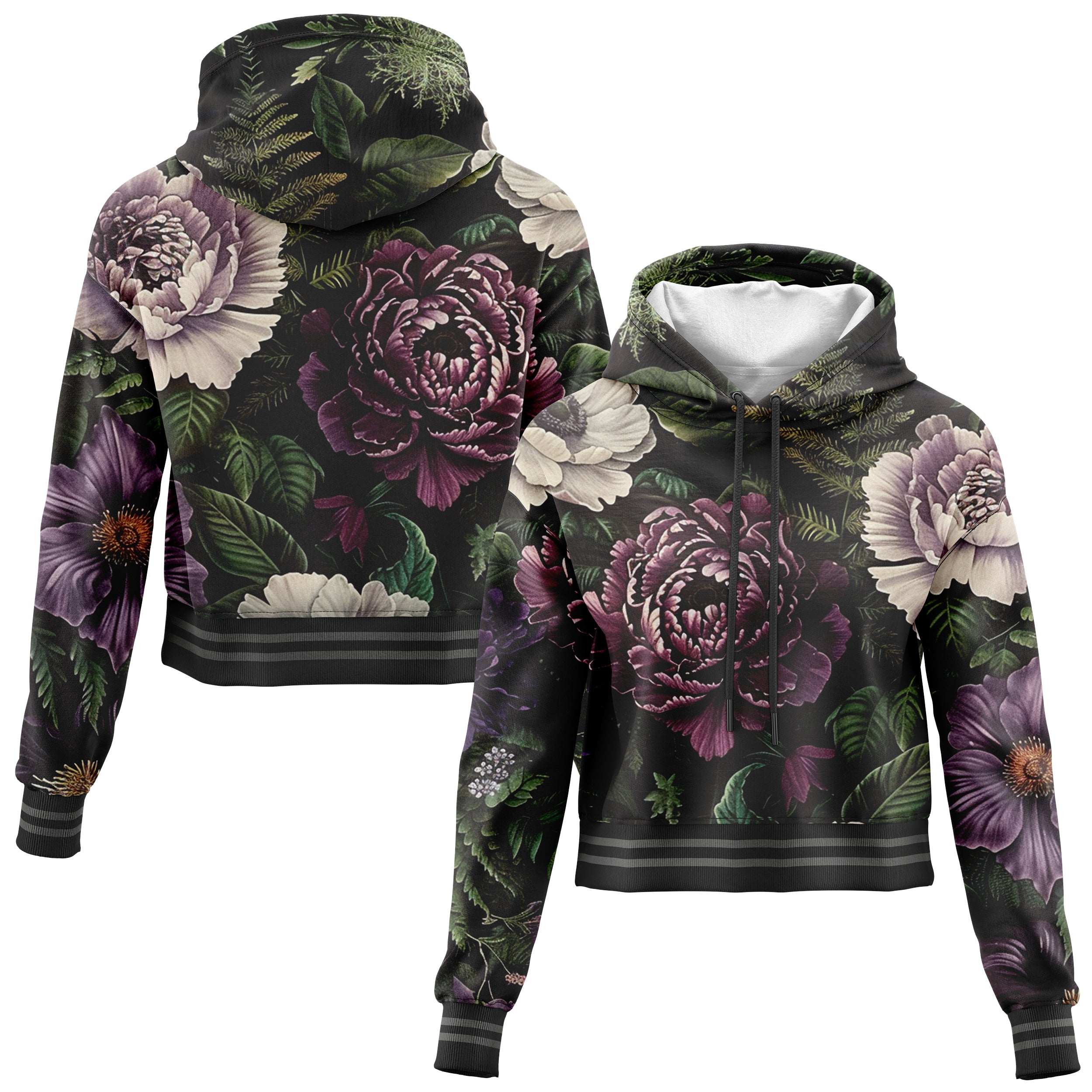 Evening Bouquet Cropped Hoodie CH240829Ev022