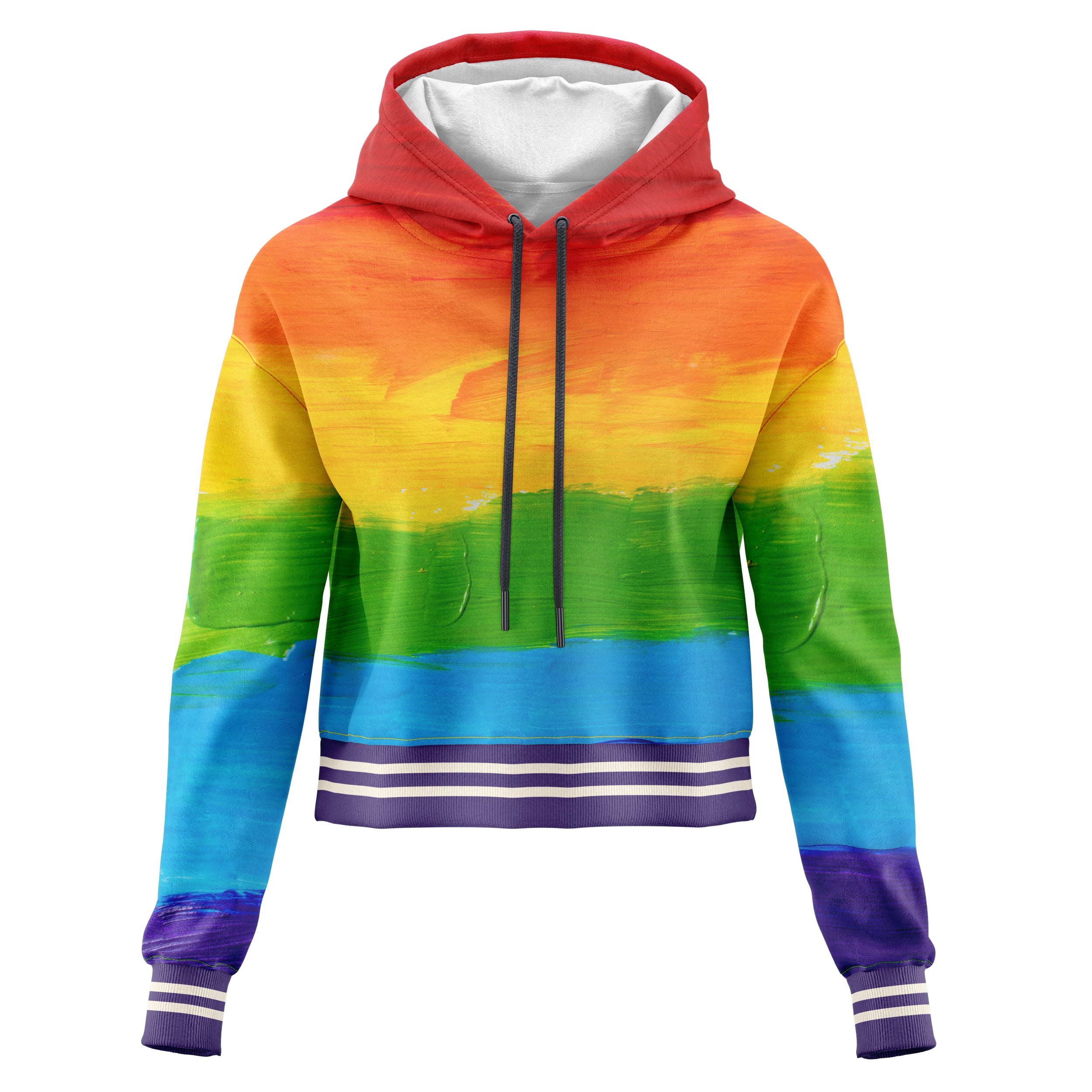 LGBTQ Rainbow Cropped Cropped Hoodie