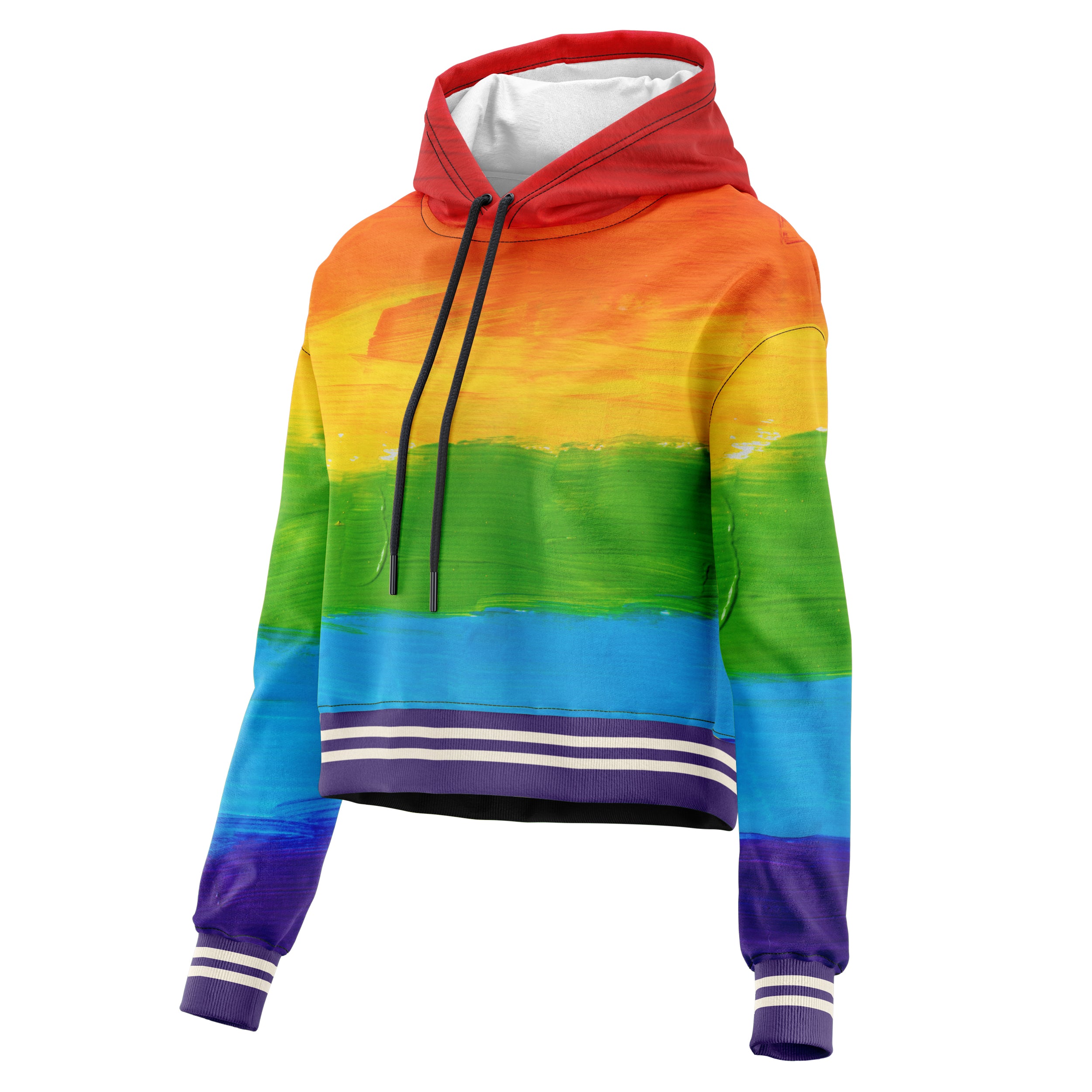 LGBTQ Rainbow Cropped Cropped Hoodie