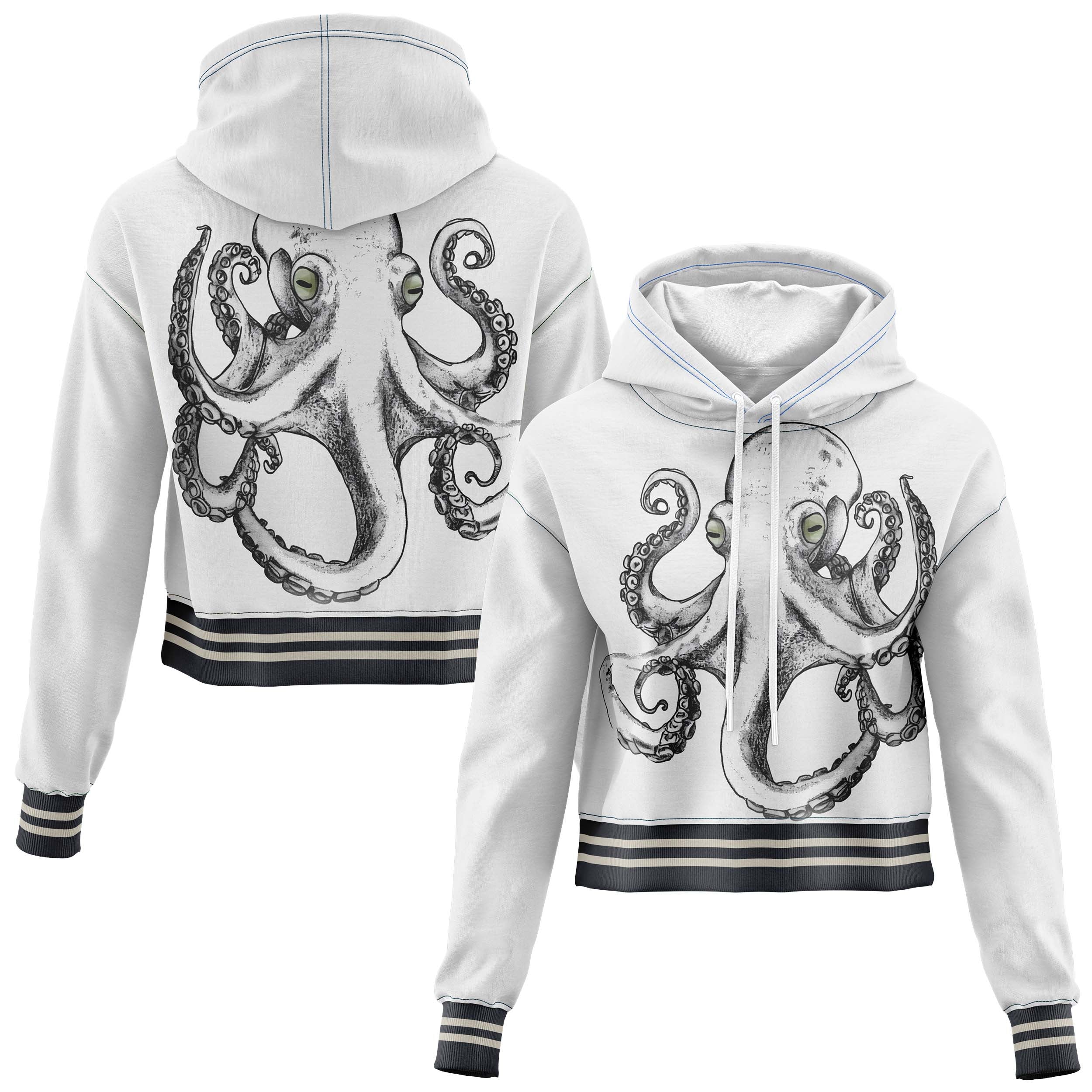 Octopus Cropped Hoodie CH240829Oc030