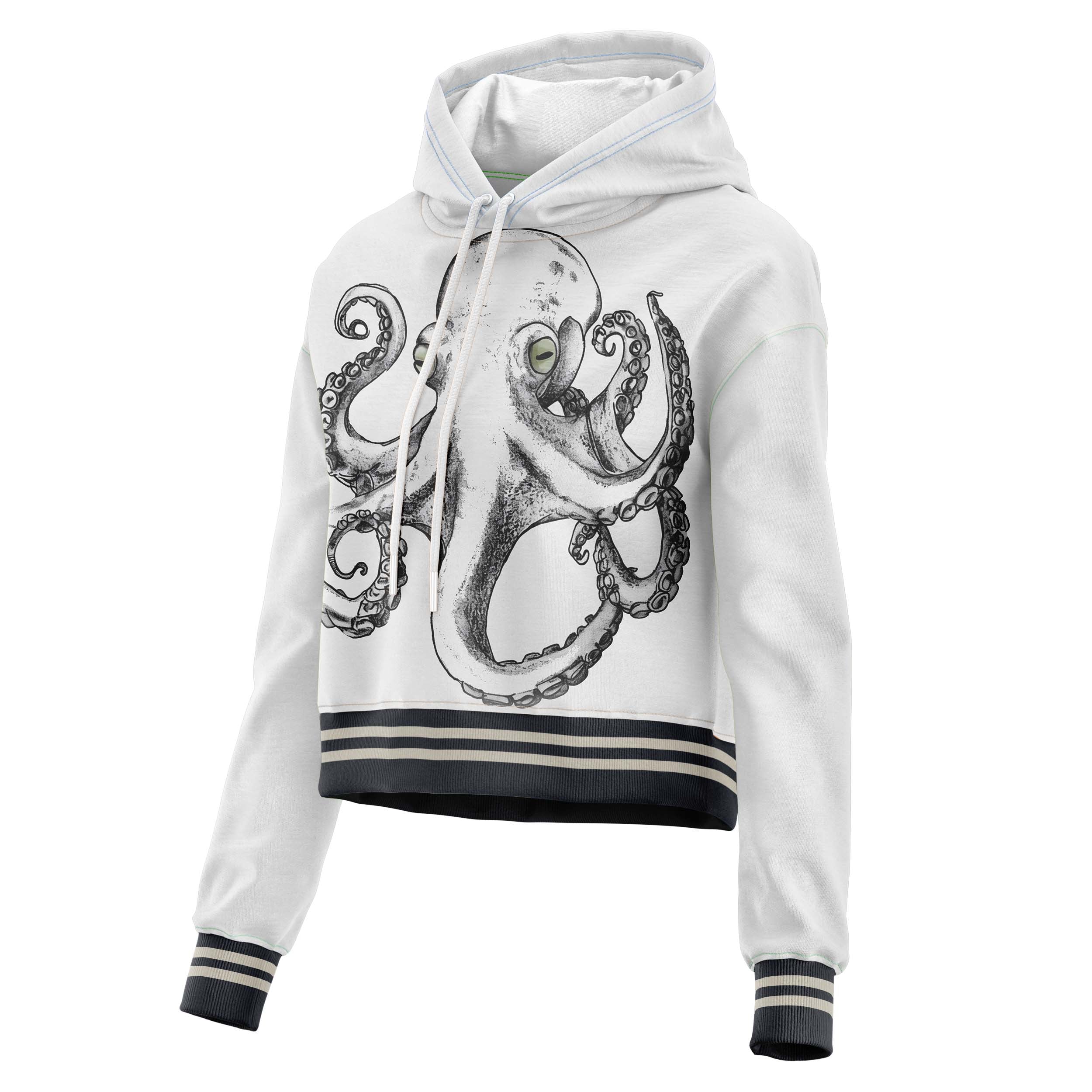 Octopus Cropped Hoodie