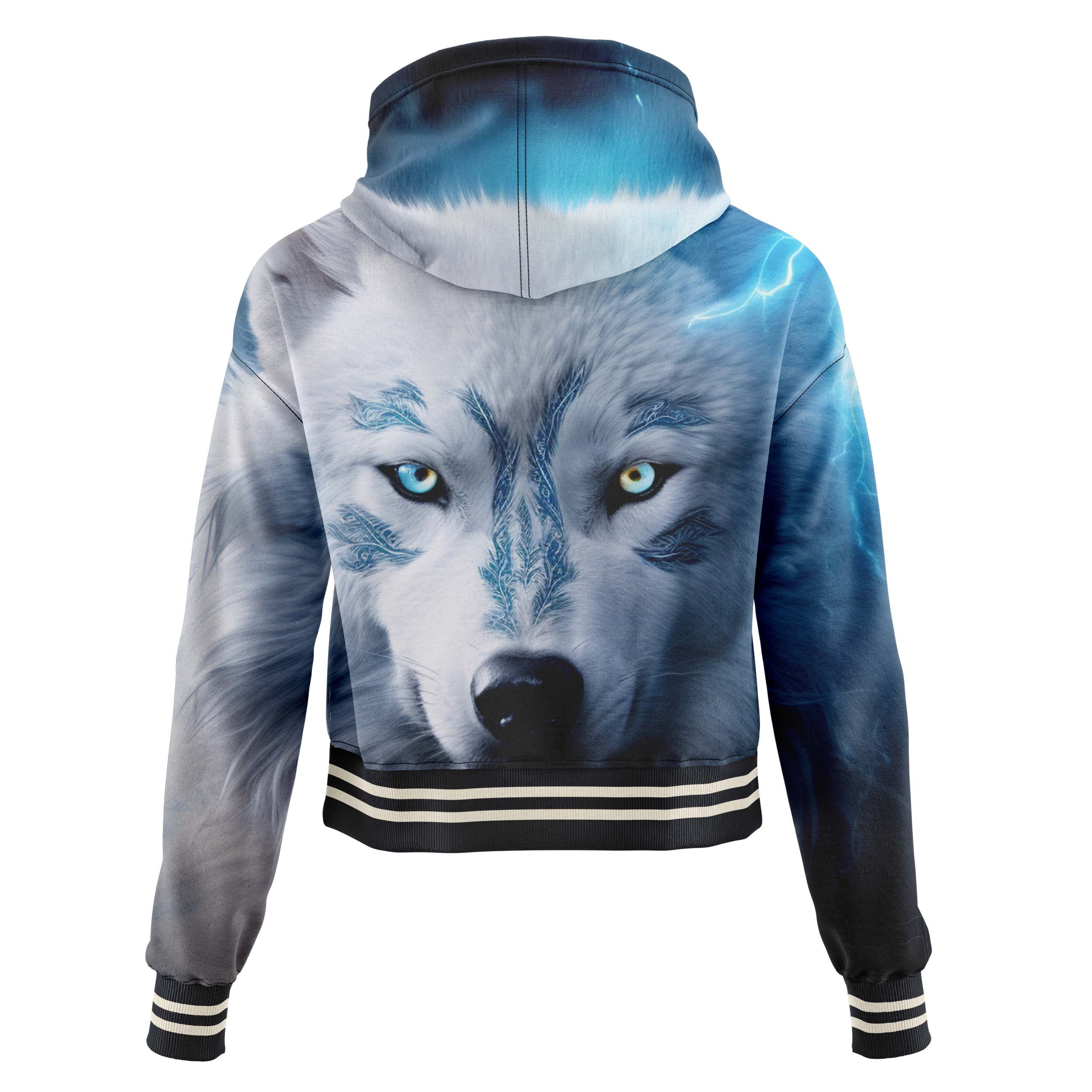 Thunder Wolf Cropped Hoodie