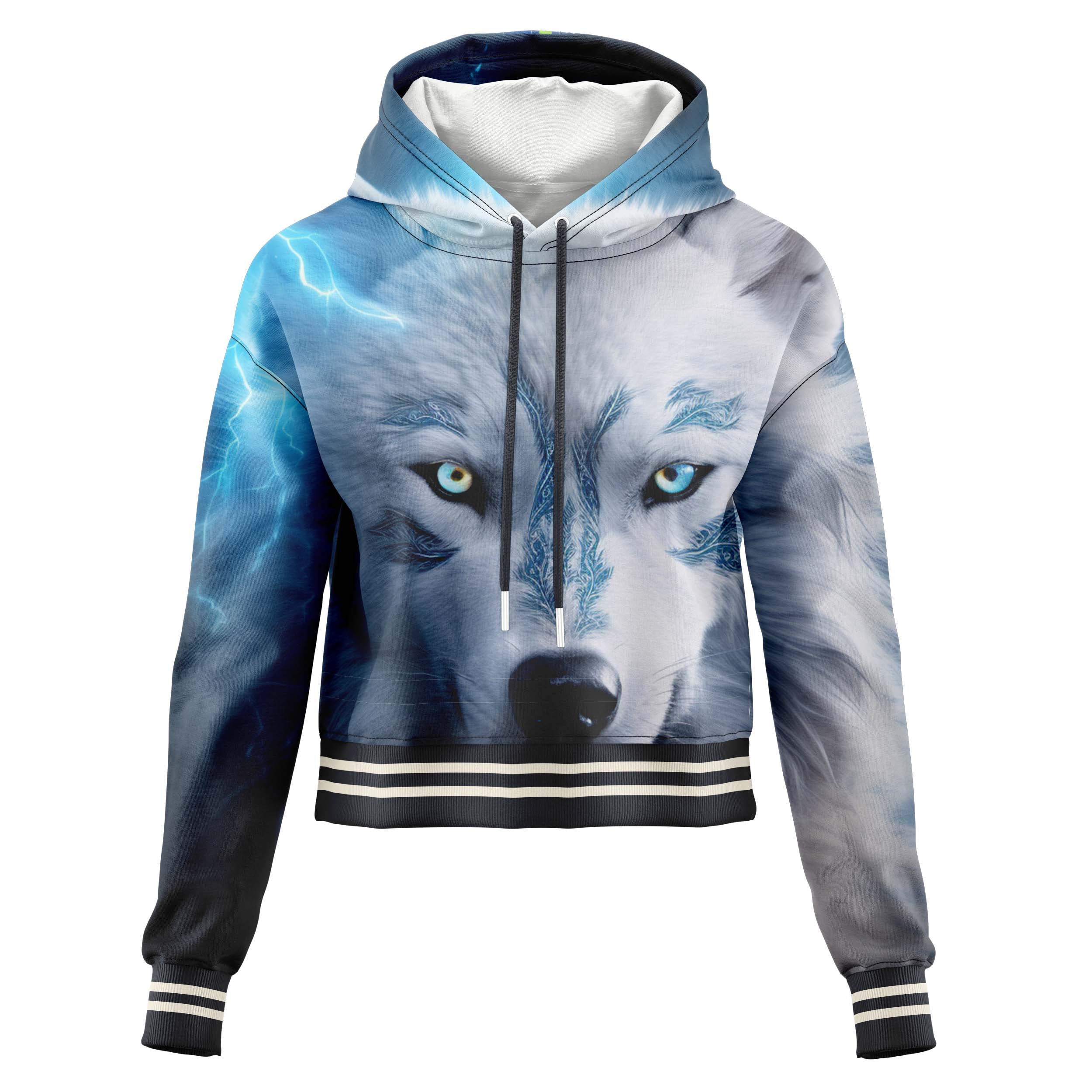 Thunder Wolf Cropped Hoodie