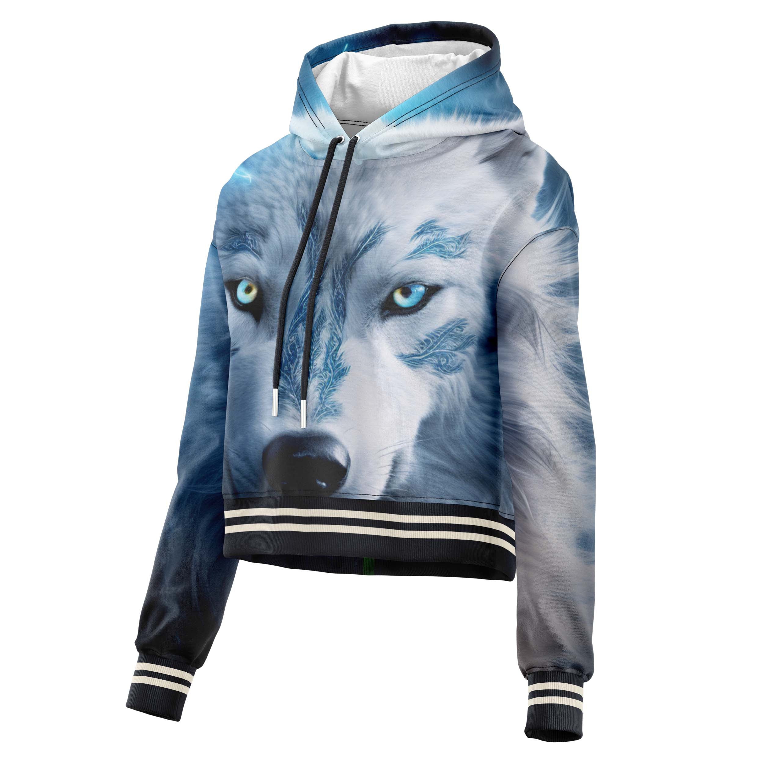 Thunder Wolf Cropped Hoodie