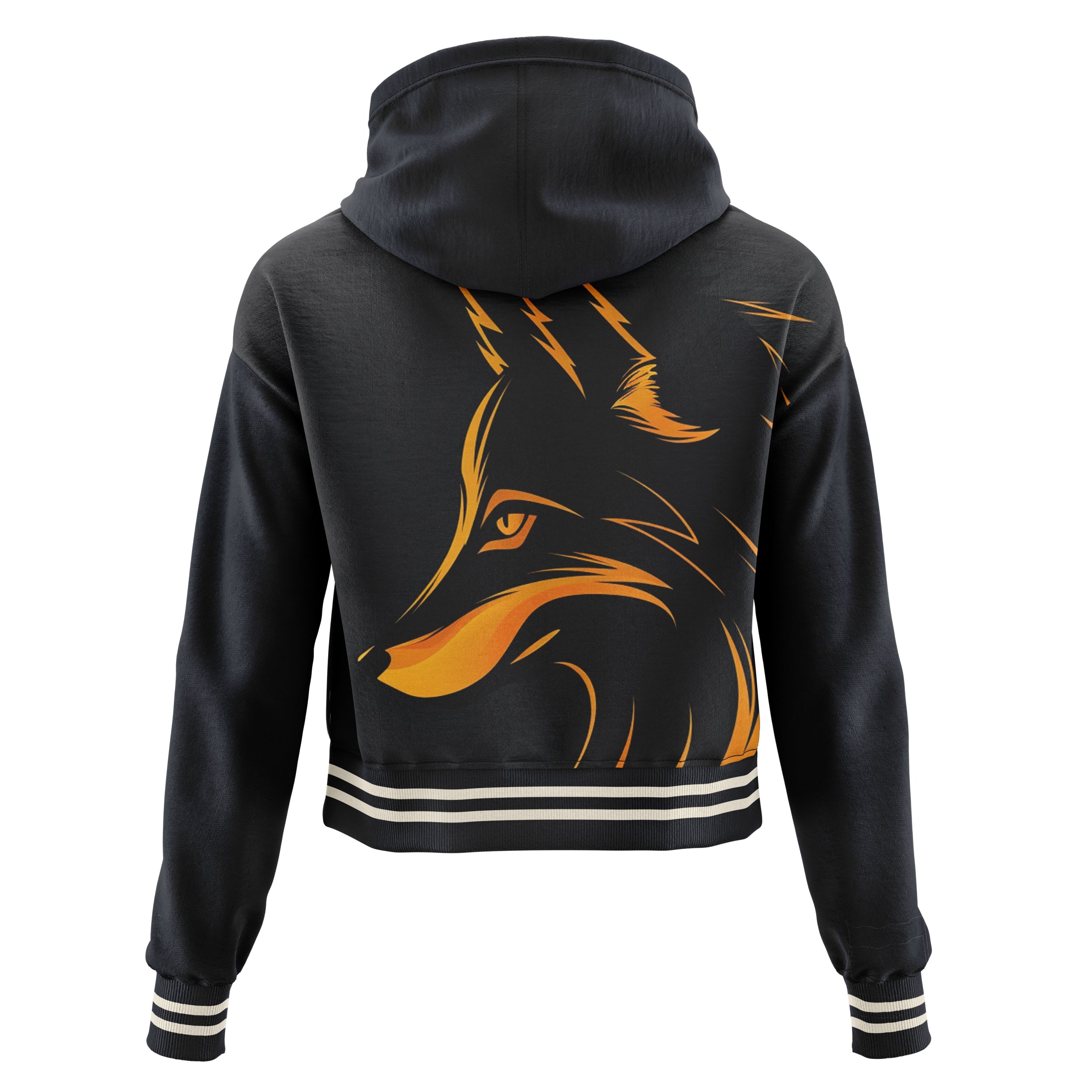 Tribal Fox Cropped Hoodie