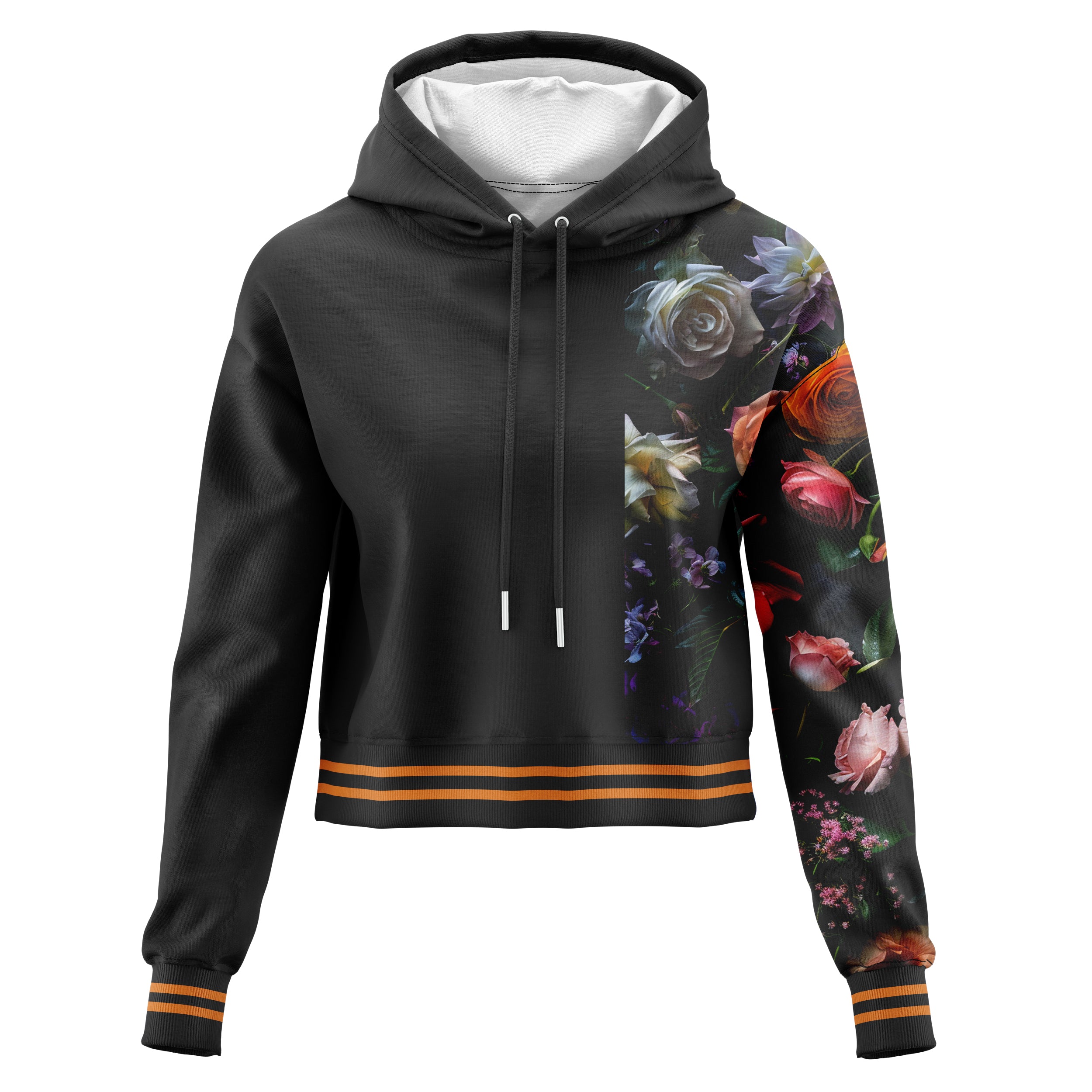 Vintage Flowers Cropped Hoodie