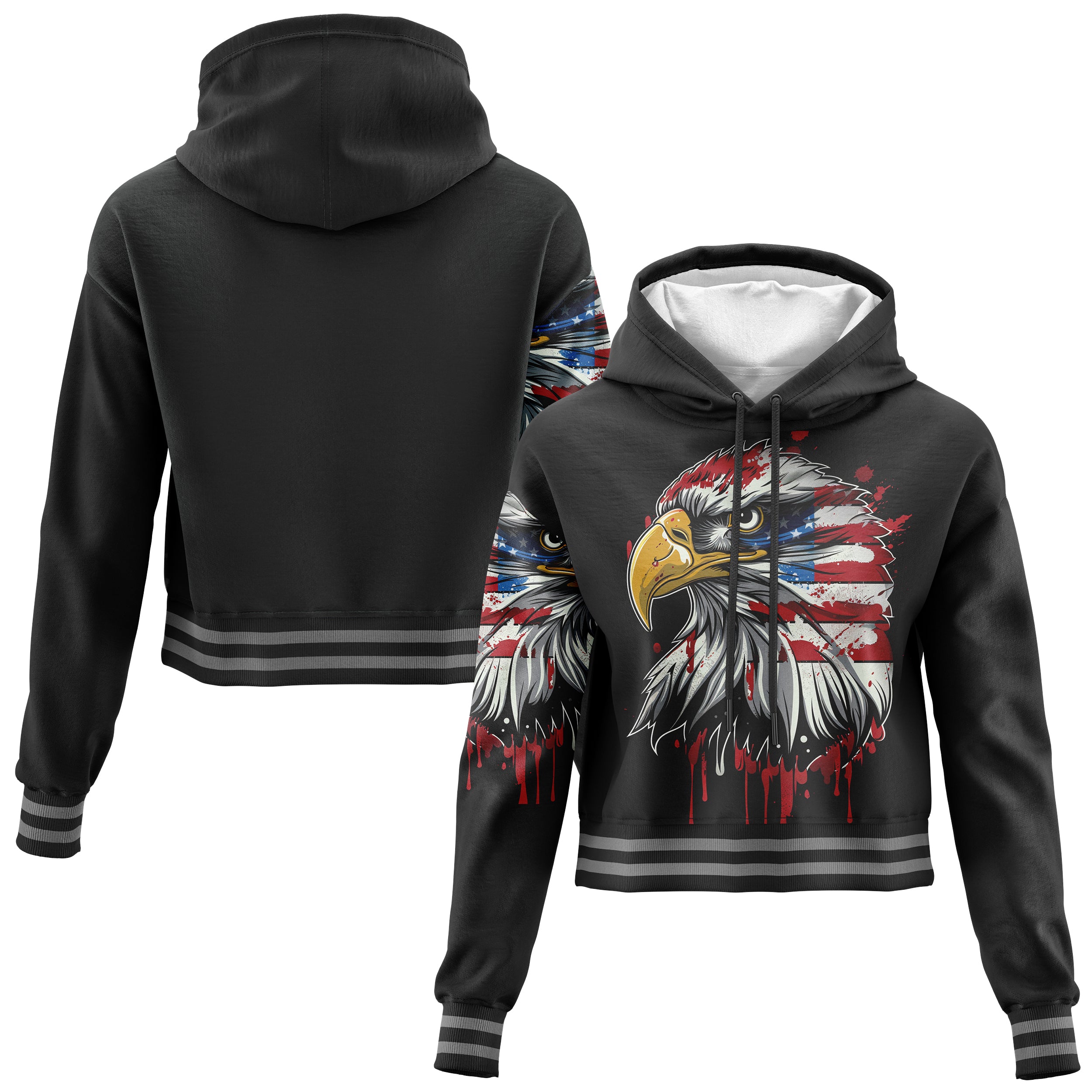 Bald Eagle Cropped Hoodie CH240902Bd010