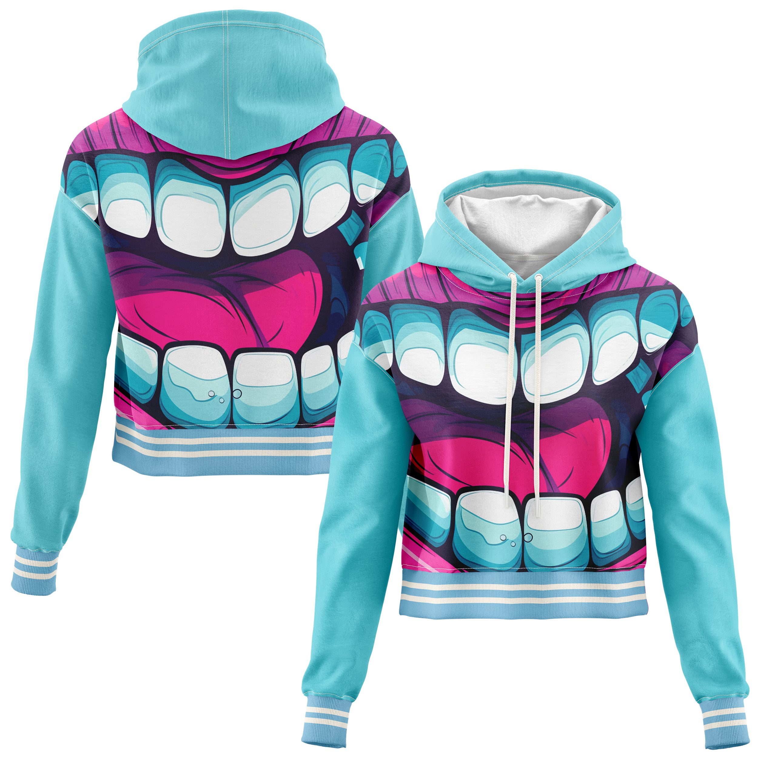 Zombie Mouth Cropped Hoodie CH240902Ch035