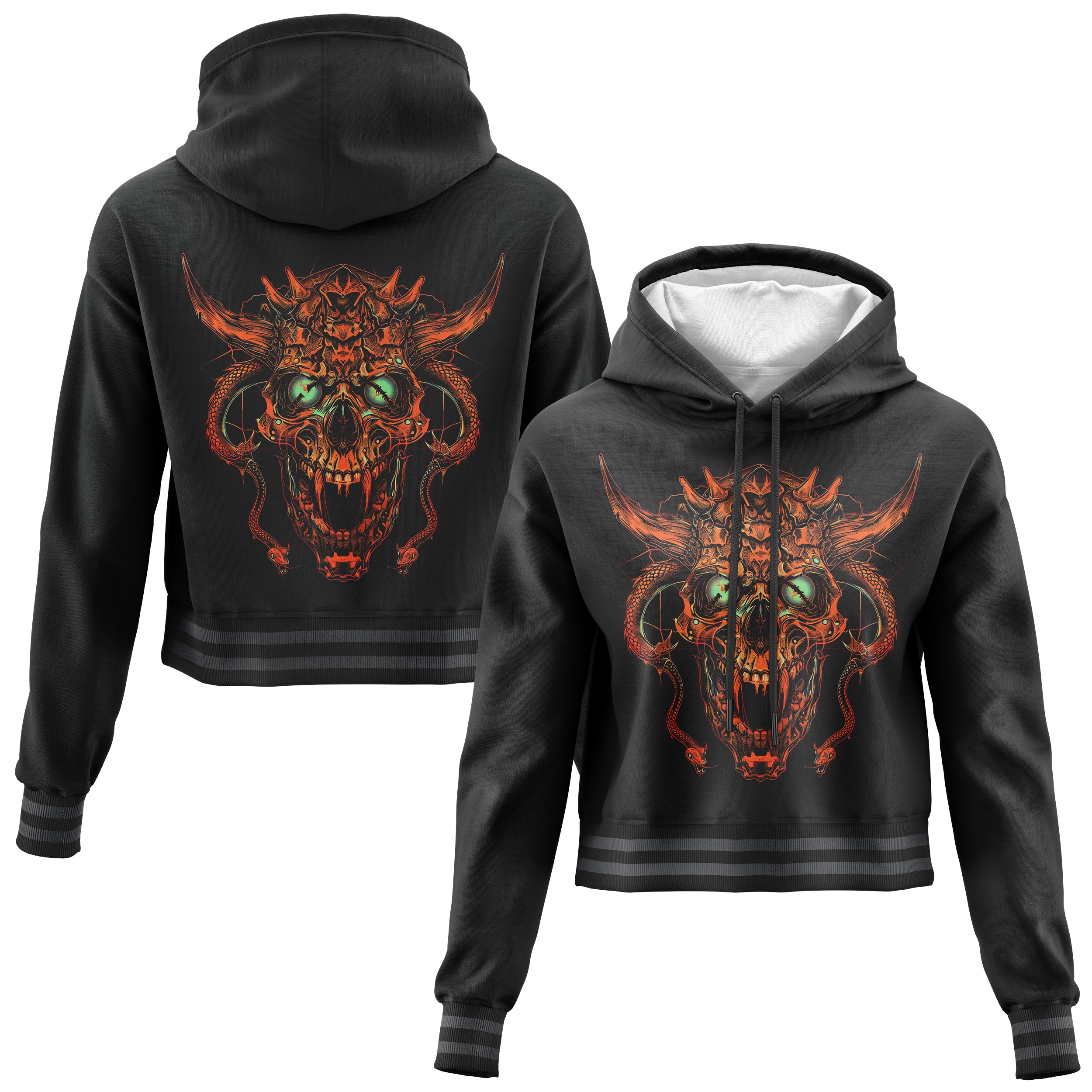 The Eye Beneath Darkness Cropped Hoodie CH240902Te034