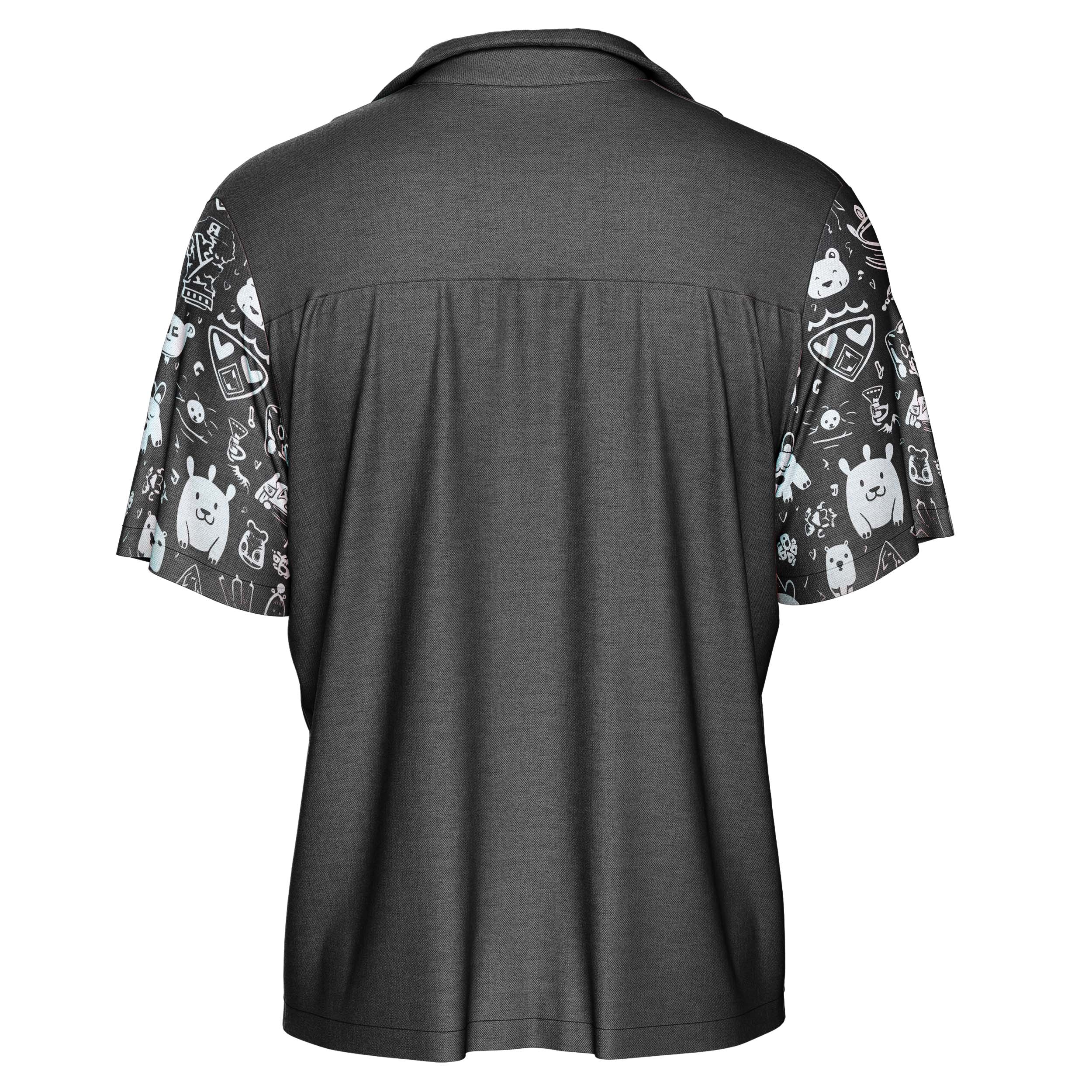 Kings Pattern Black Hawaiian Shirt