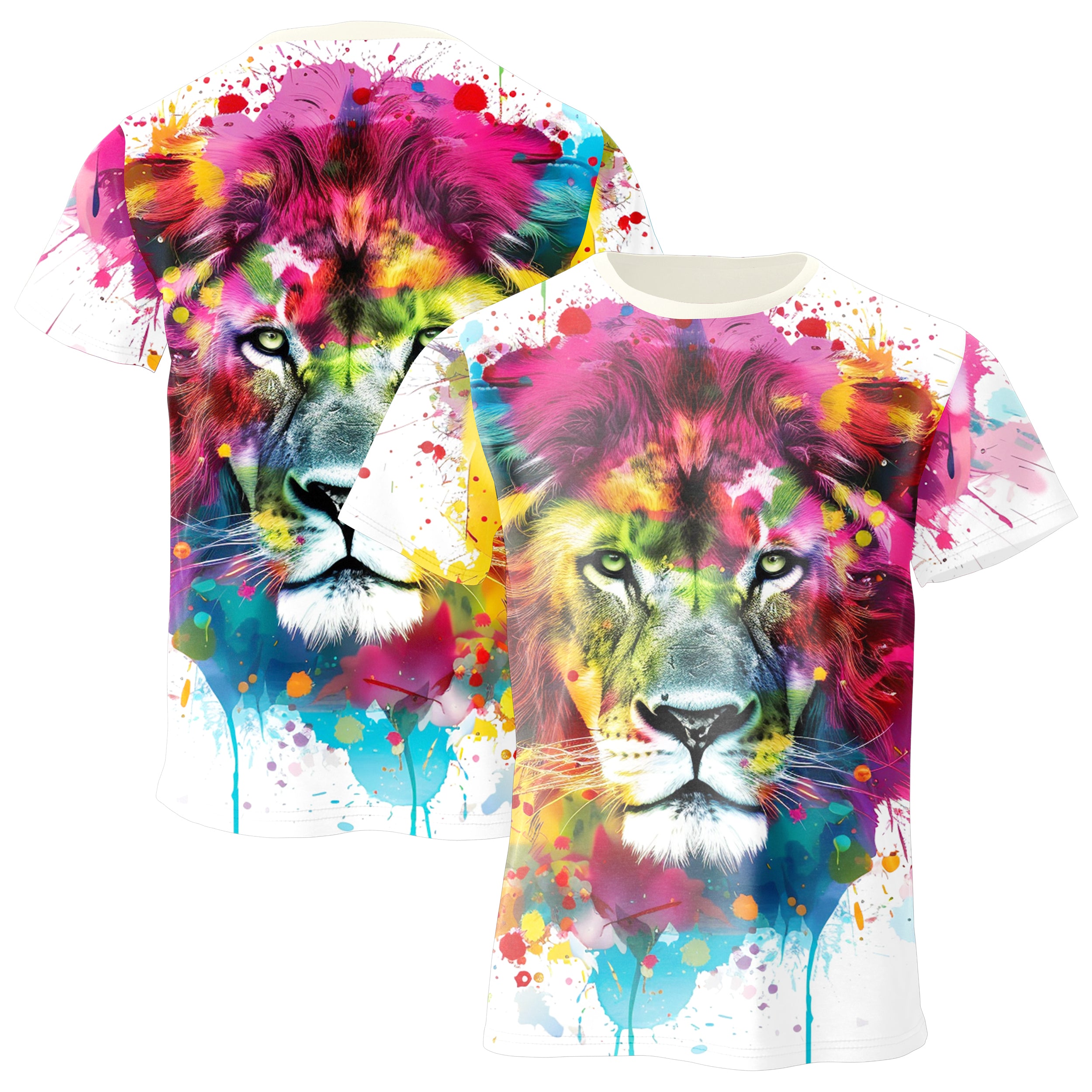 Colorful Lion T-shirt TS240829Cl015