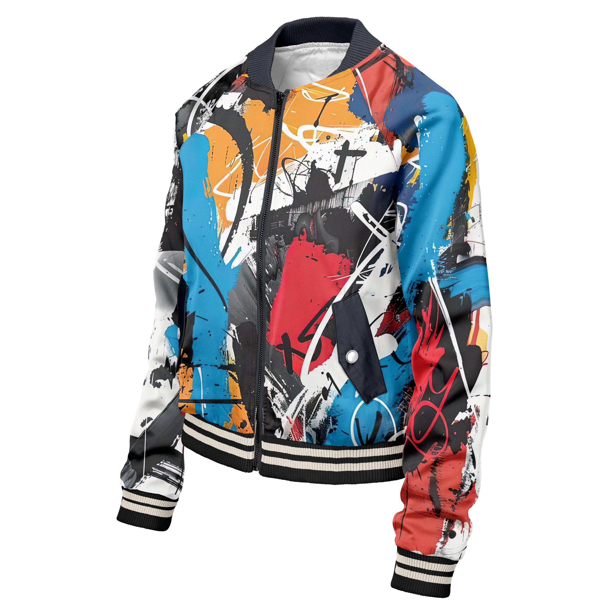 Abstract Paint Women bomber jacket