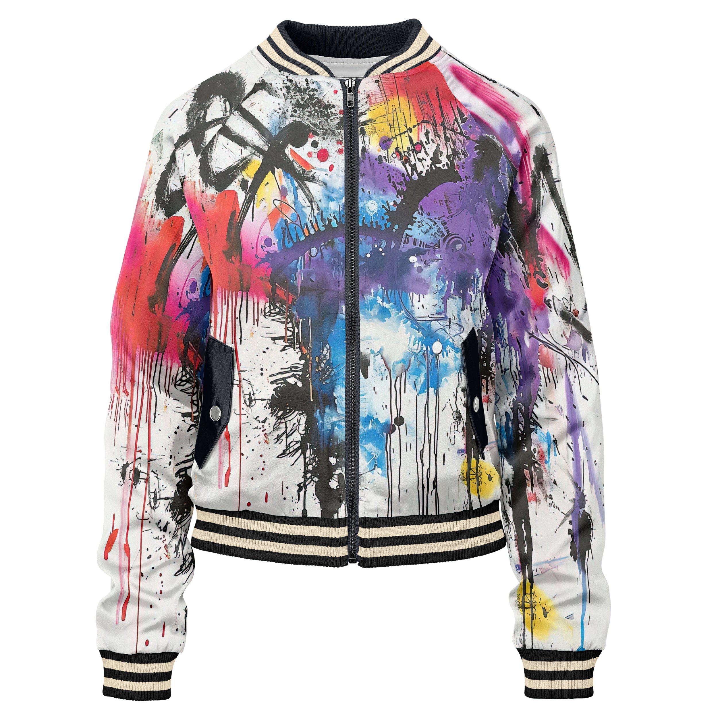 Abstract Paint Women bomber jacket