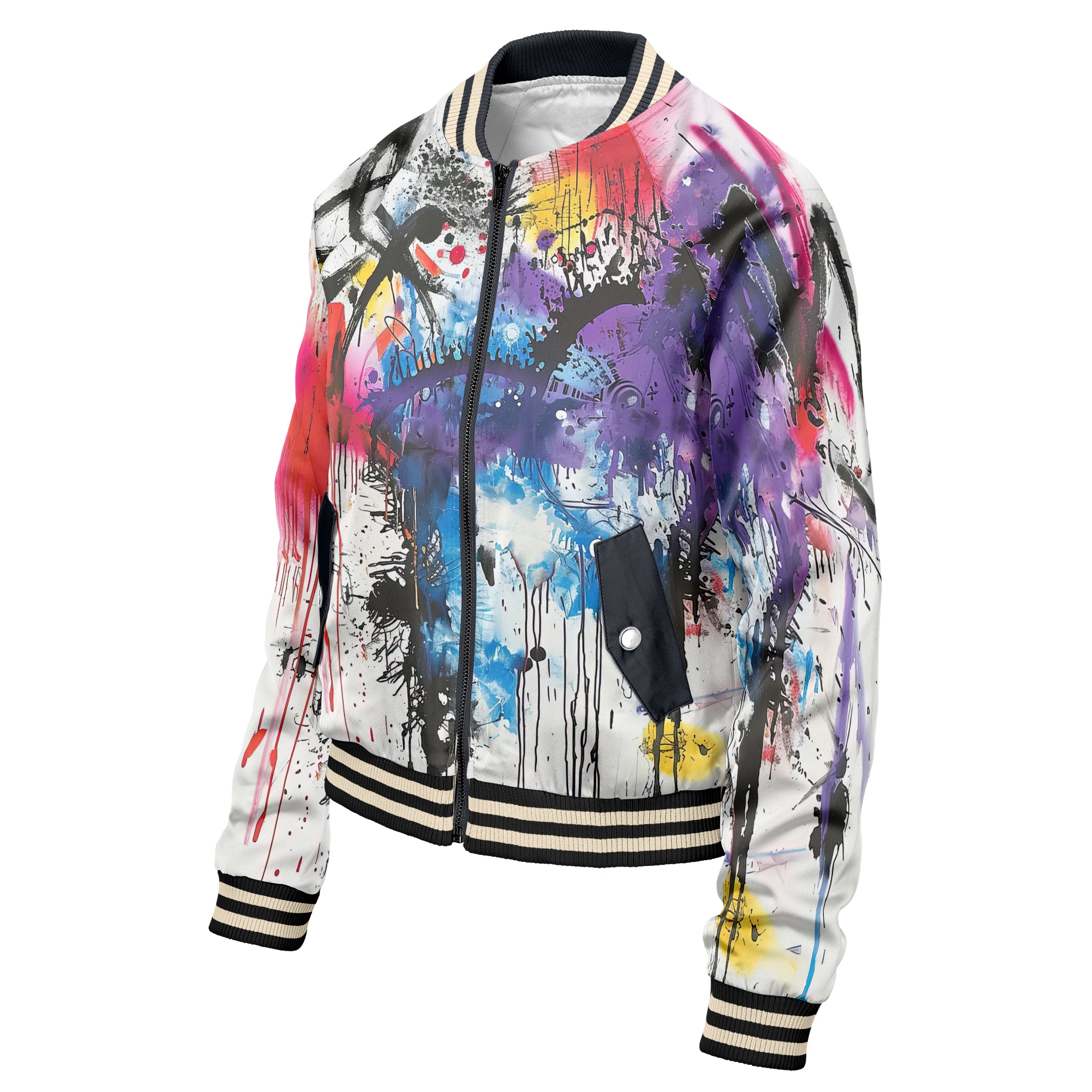 Abstract Paint Women bomber jacket