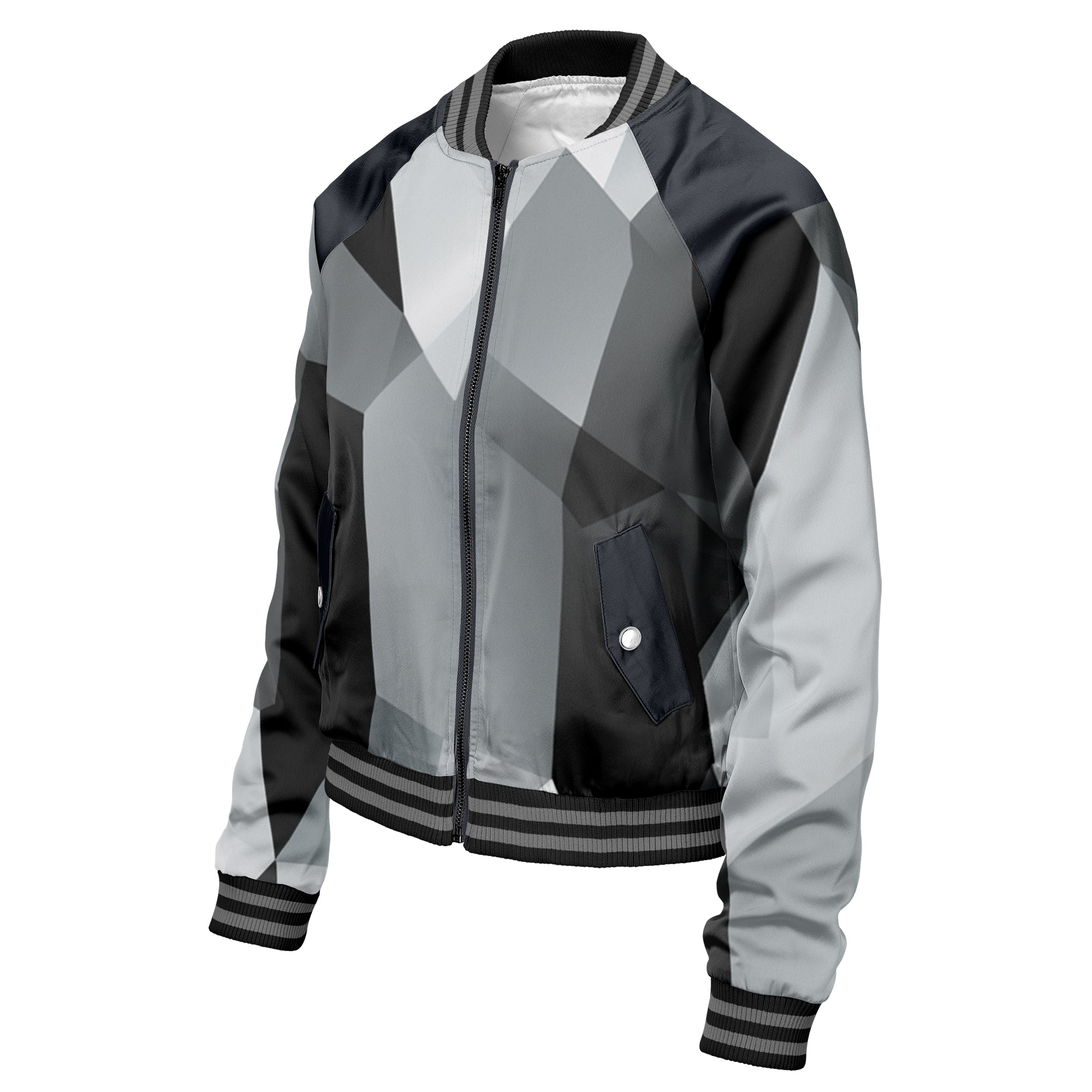 Cubes Black Women bomber jacket