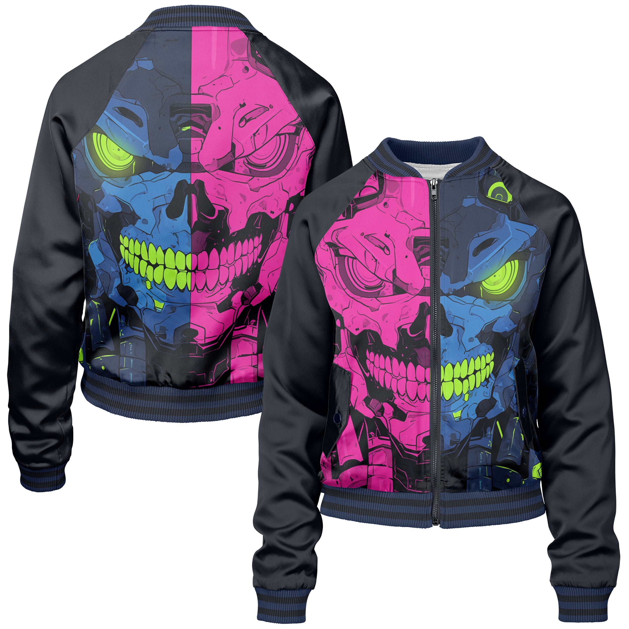 Robotic Skull Women bomber jacket WB240902Ro031