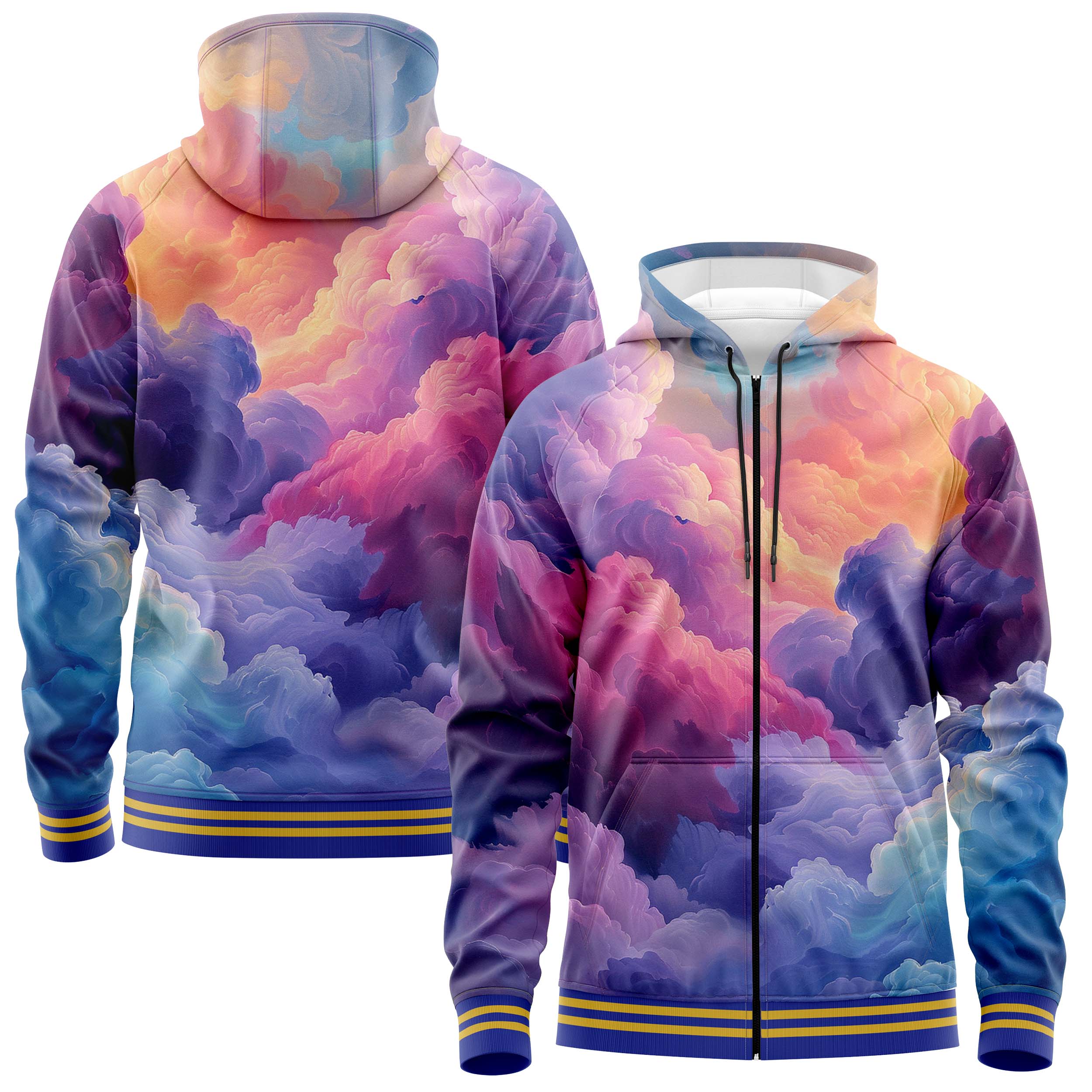 Abstract Zip Up Hoodies ZU240829Ah001