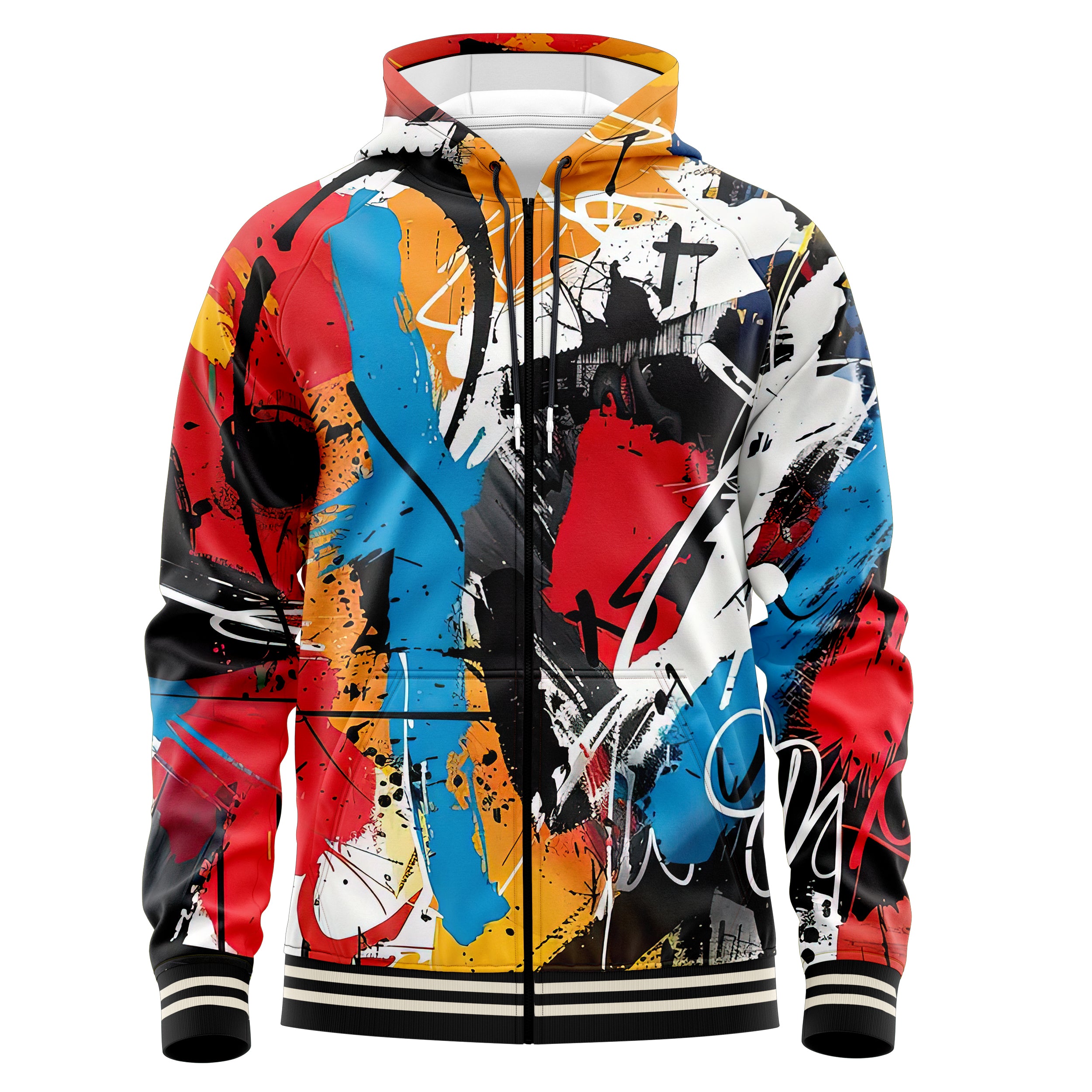 Abstract Paint Zip Up Hoodies