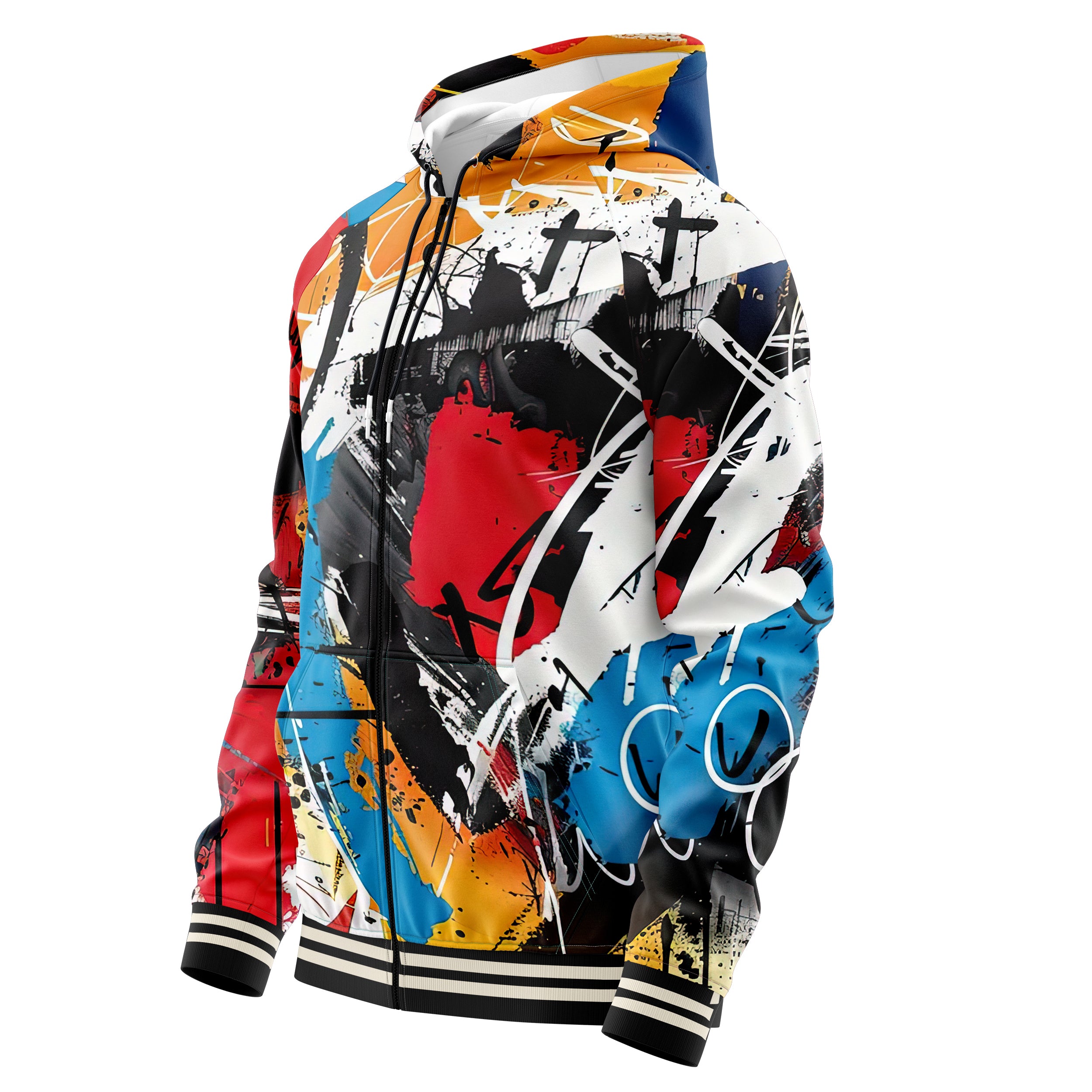 Abstract Paint Zip Up Hoodies