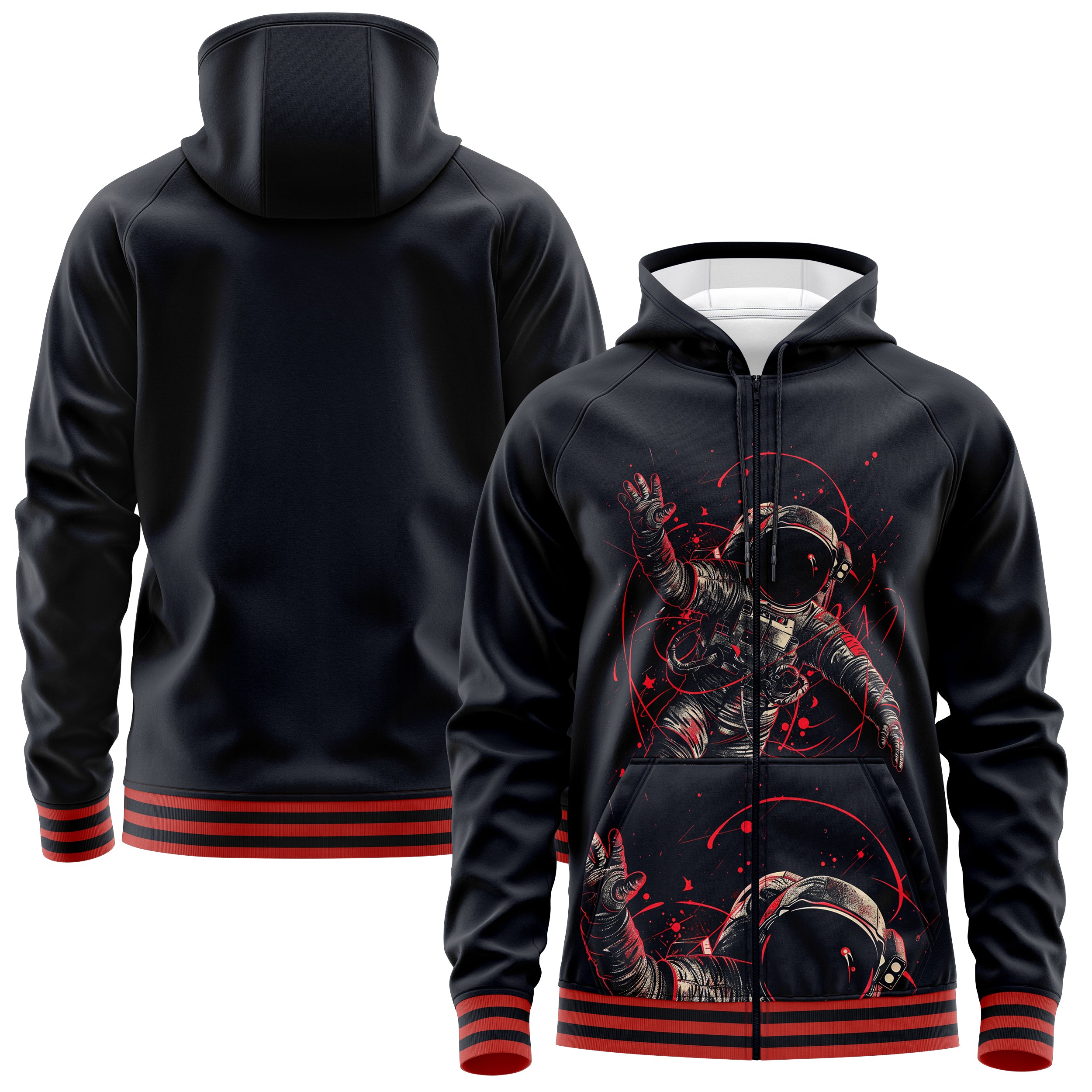 Astronaut Zip Up Hoodies ZU240829As030