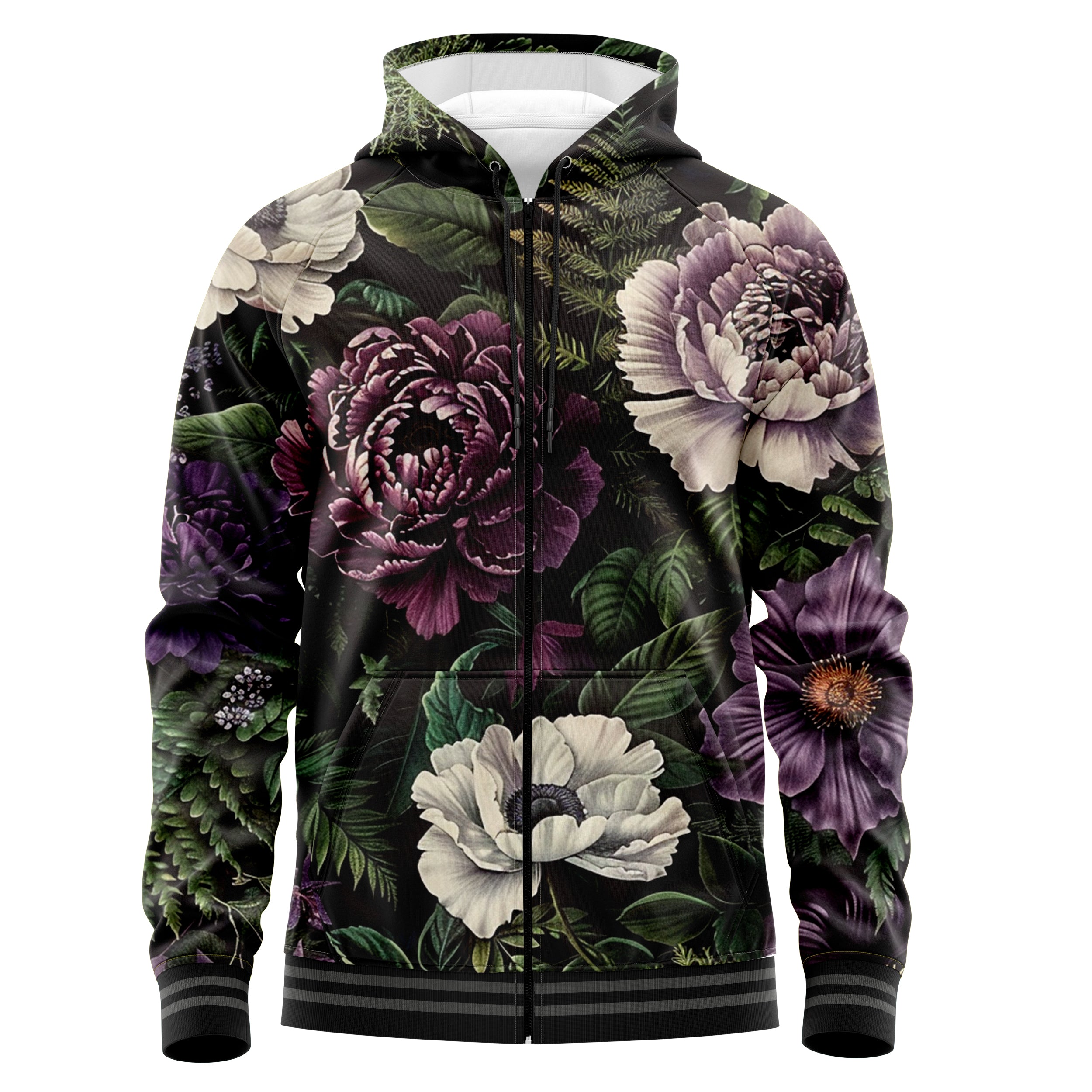 Evening Bouquet Zip Up Hoodies