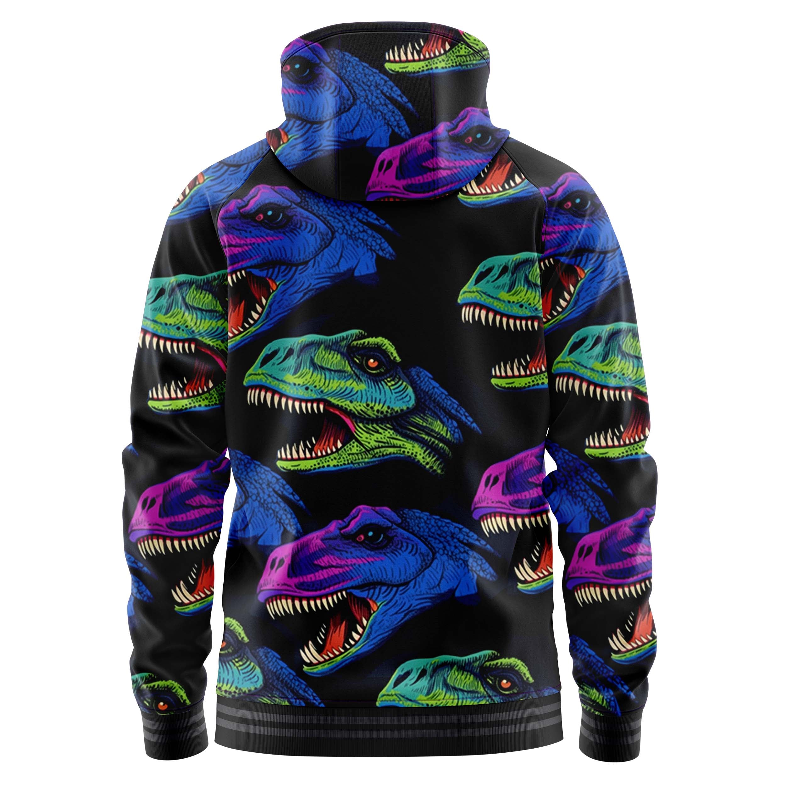 Rex Pattern Zip Up Hoodies