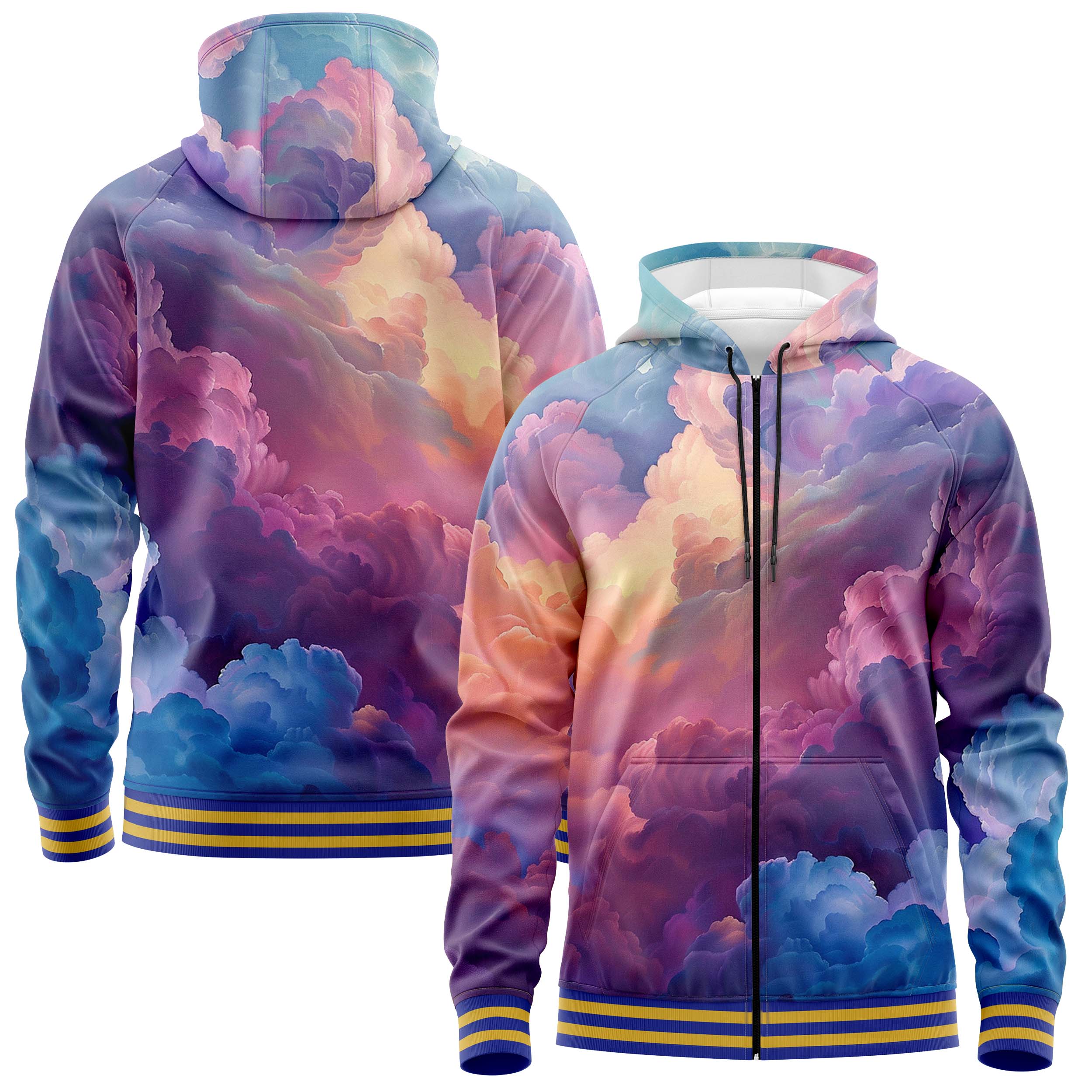 Abstract Zip Up Hoodies ZU240902Ah003