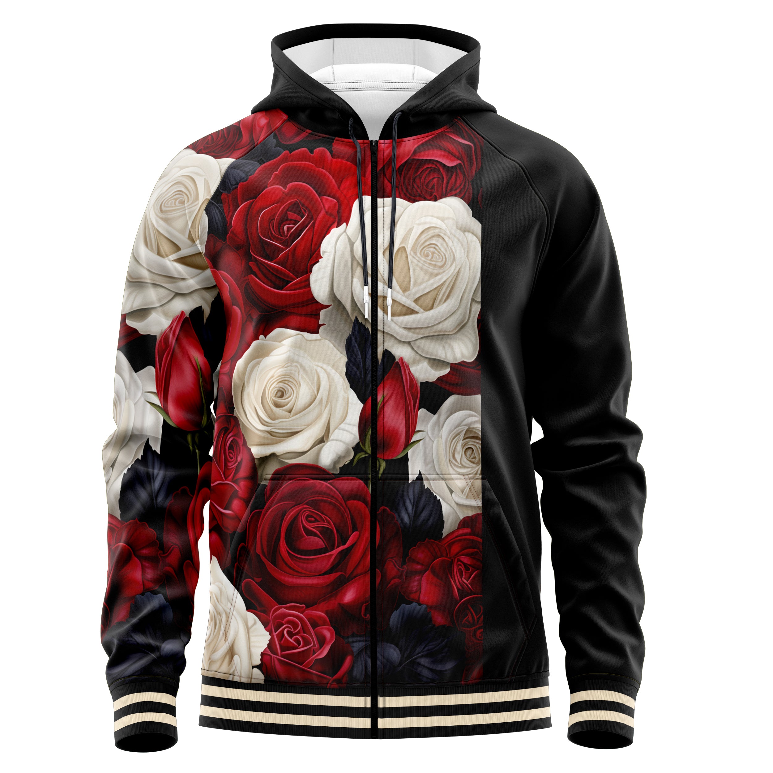 Antique Flowers Zip Up Hoodies