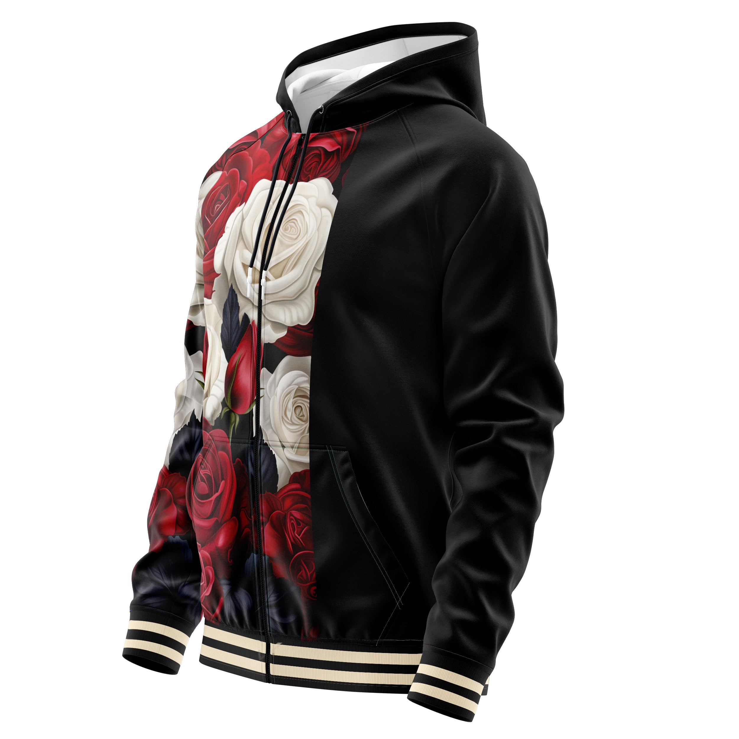 Antique Flowers Zip Up Hoodies