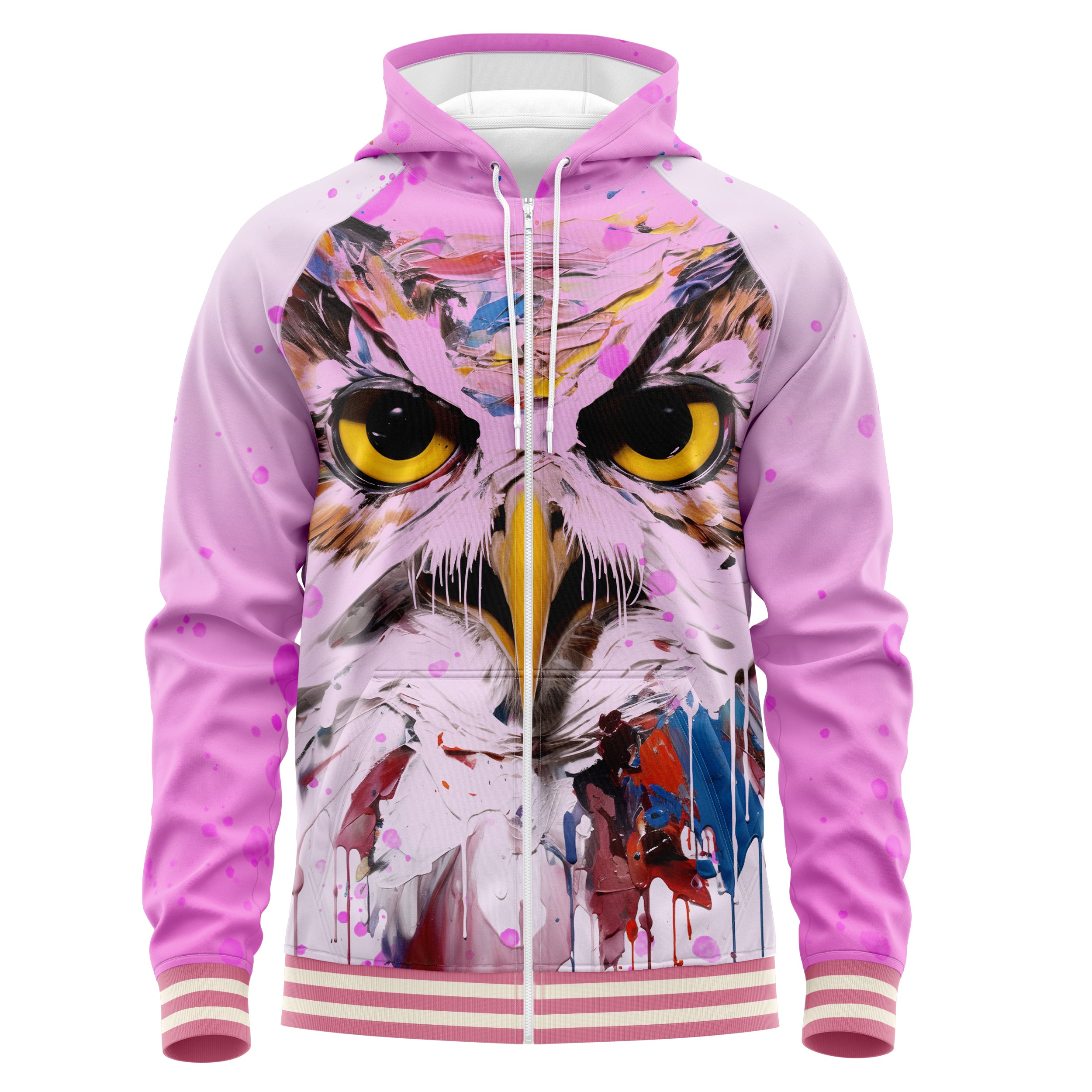 Artistic Owl Zip Up Hoodies