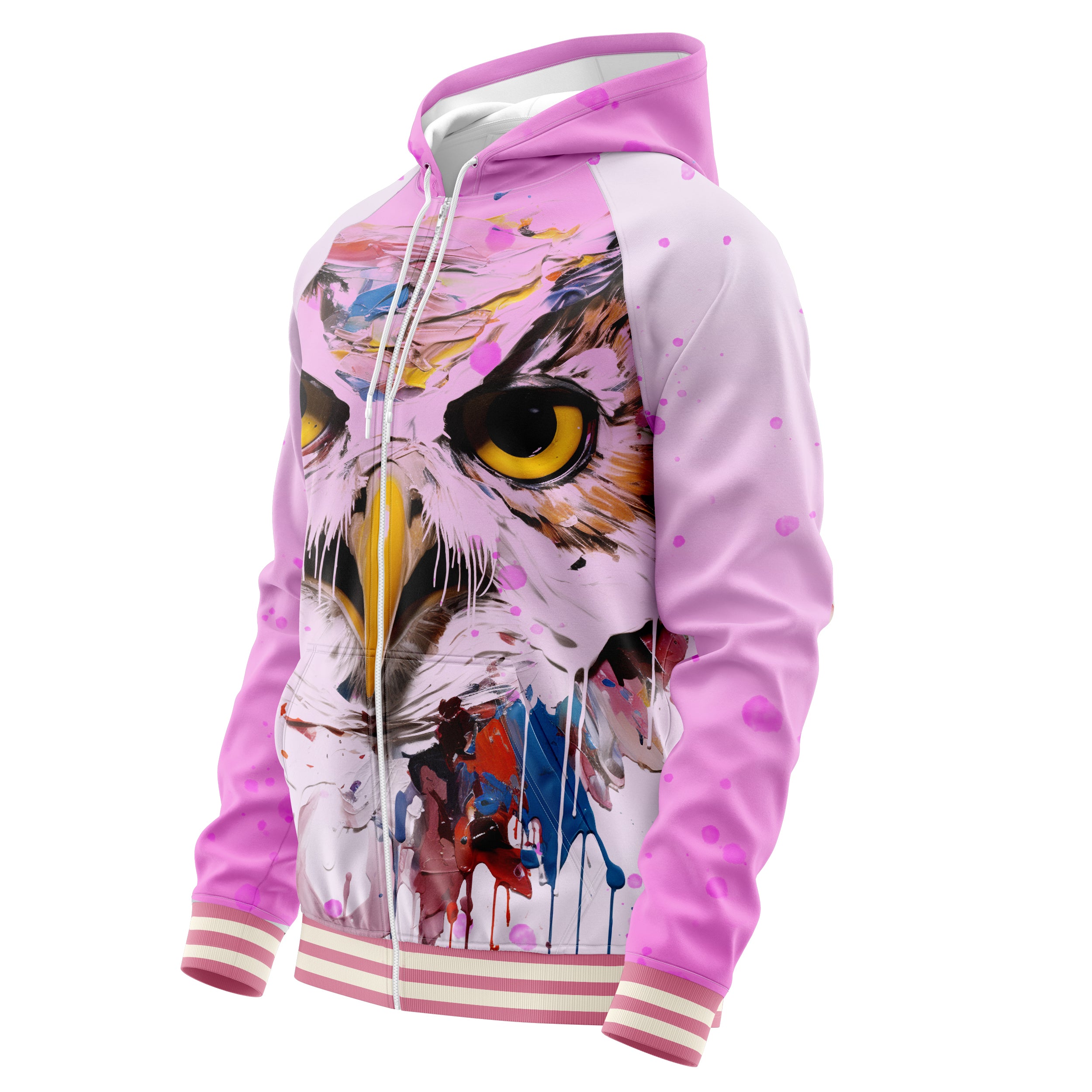 Artistic Owl Zip Up Hoodies