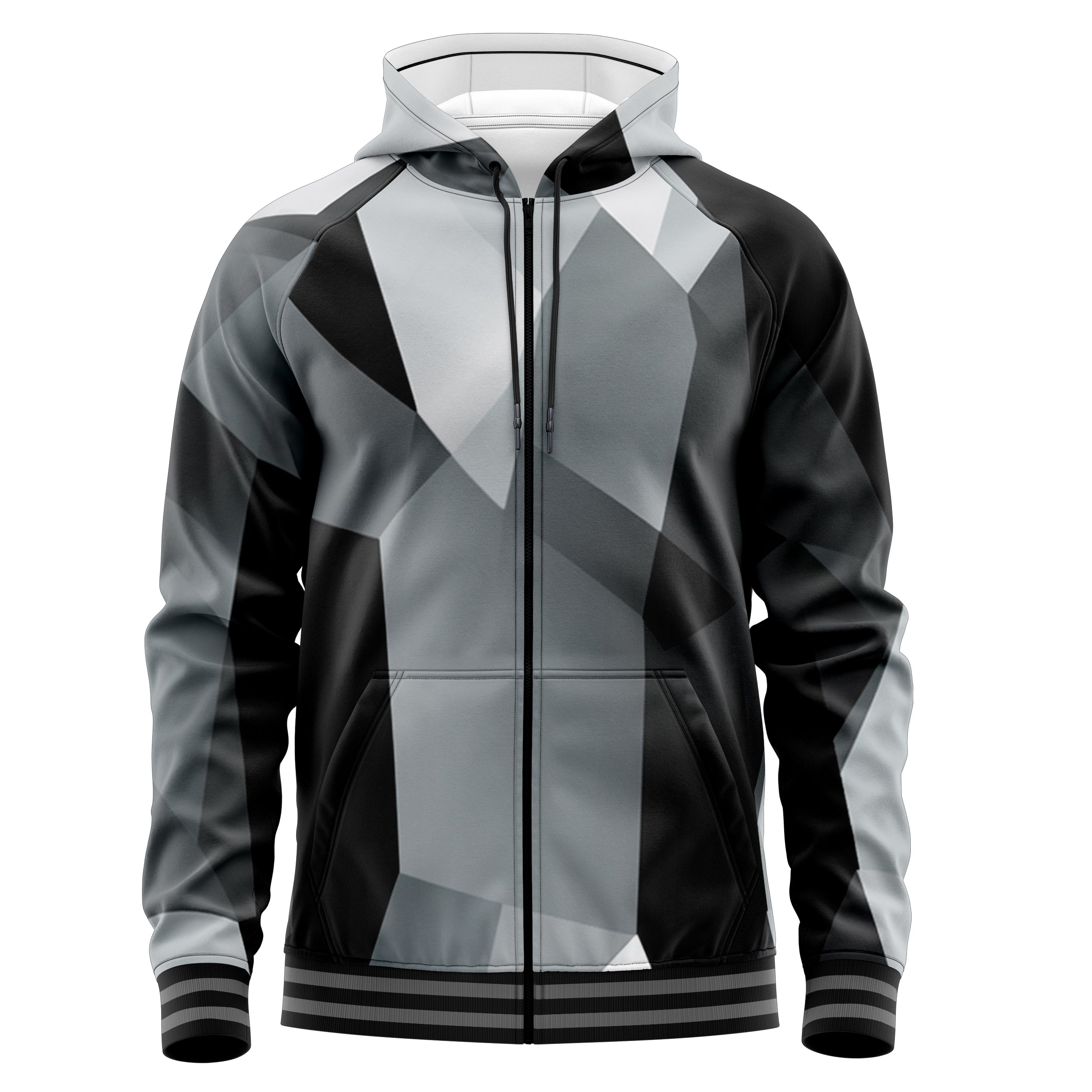 Cubes Black Zip Up Hoodies