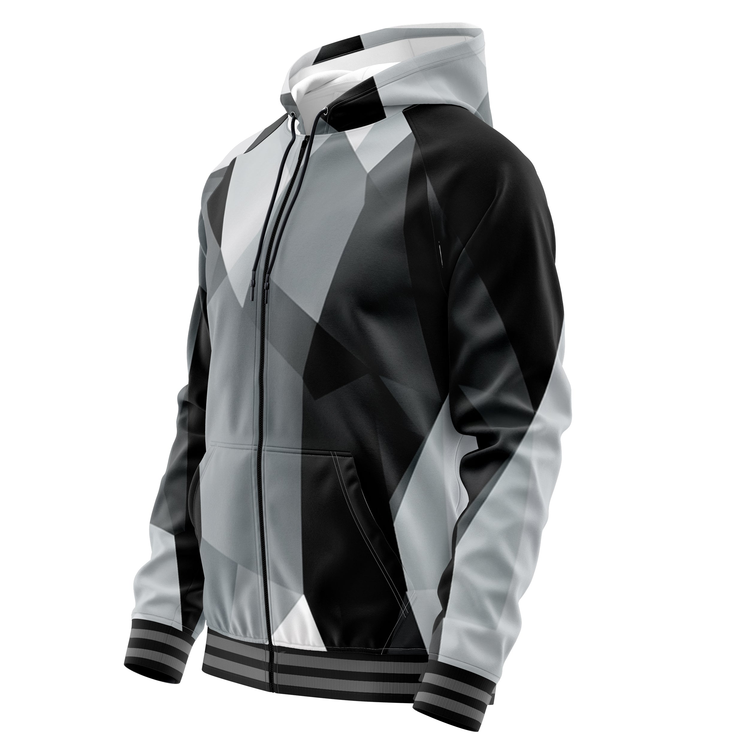 Cubes Black Zip Up Hoodies