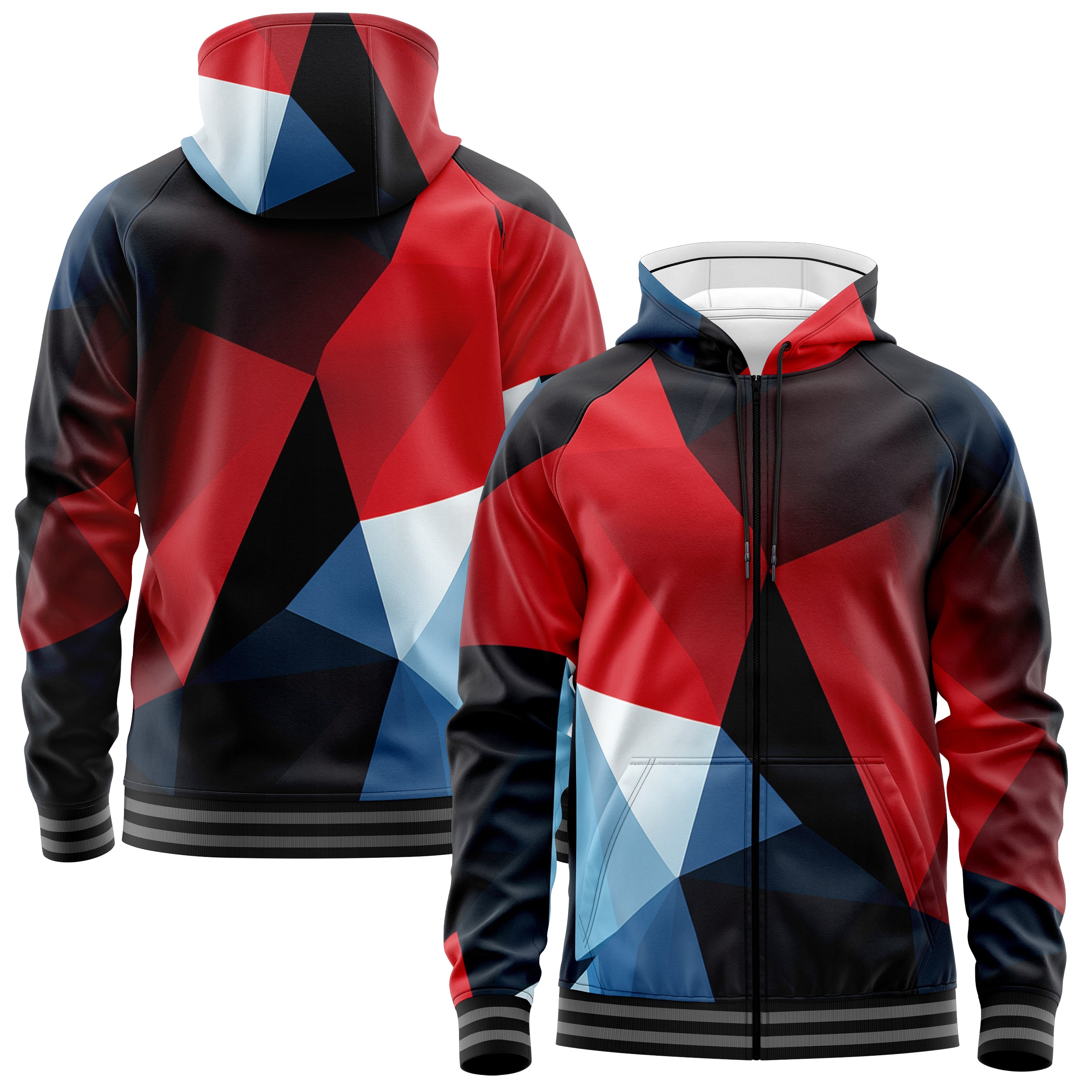 Cubes Sunset Zip Up Hoodies ZU240902Ct021