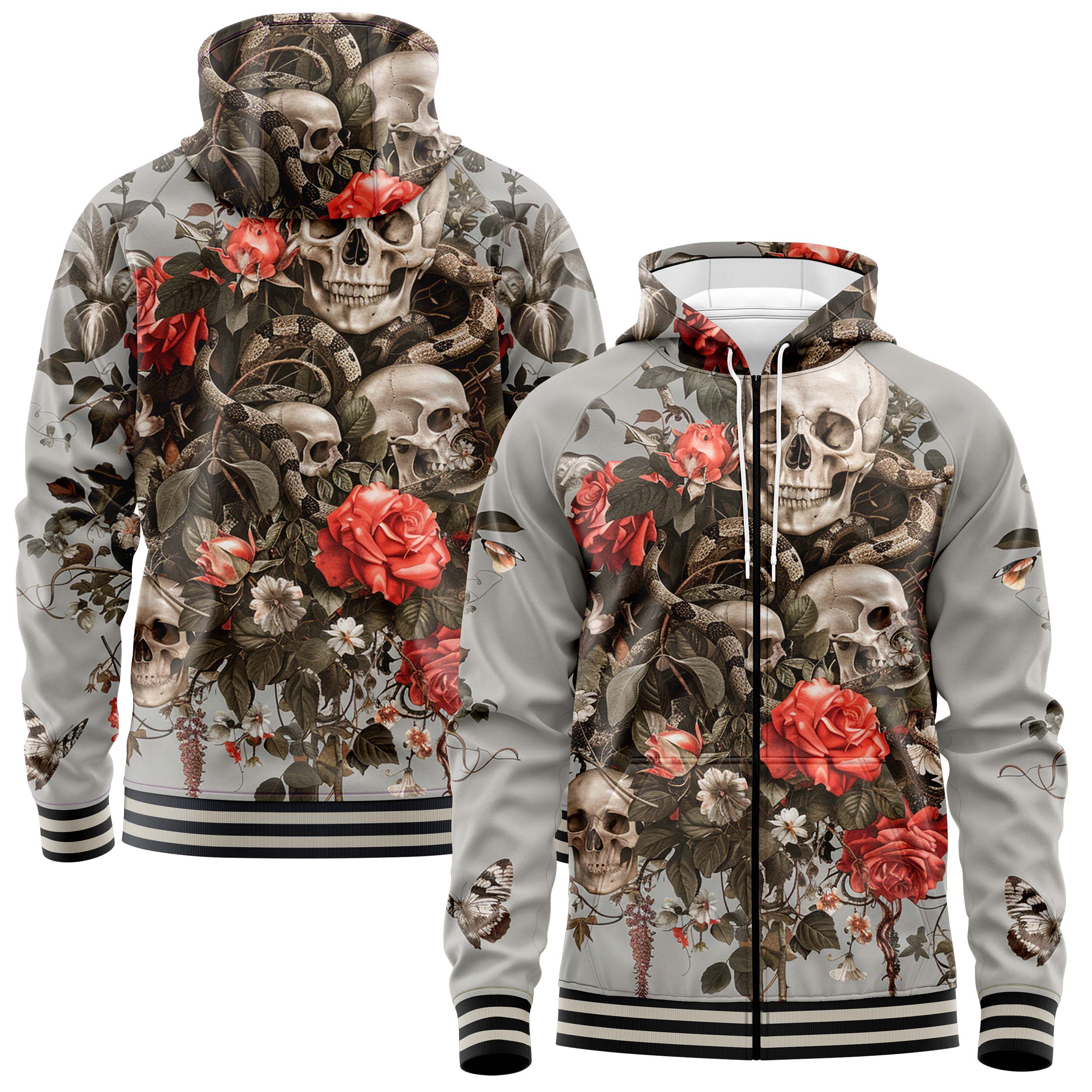 Floral Space Zip Up Hoodies ZU240902Fs026