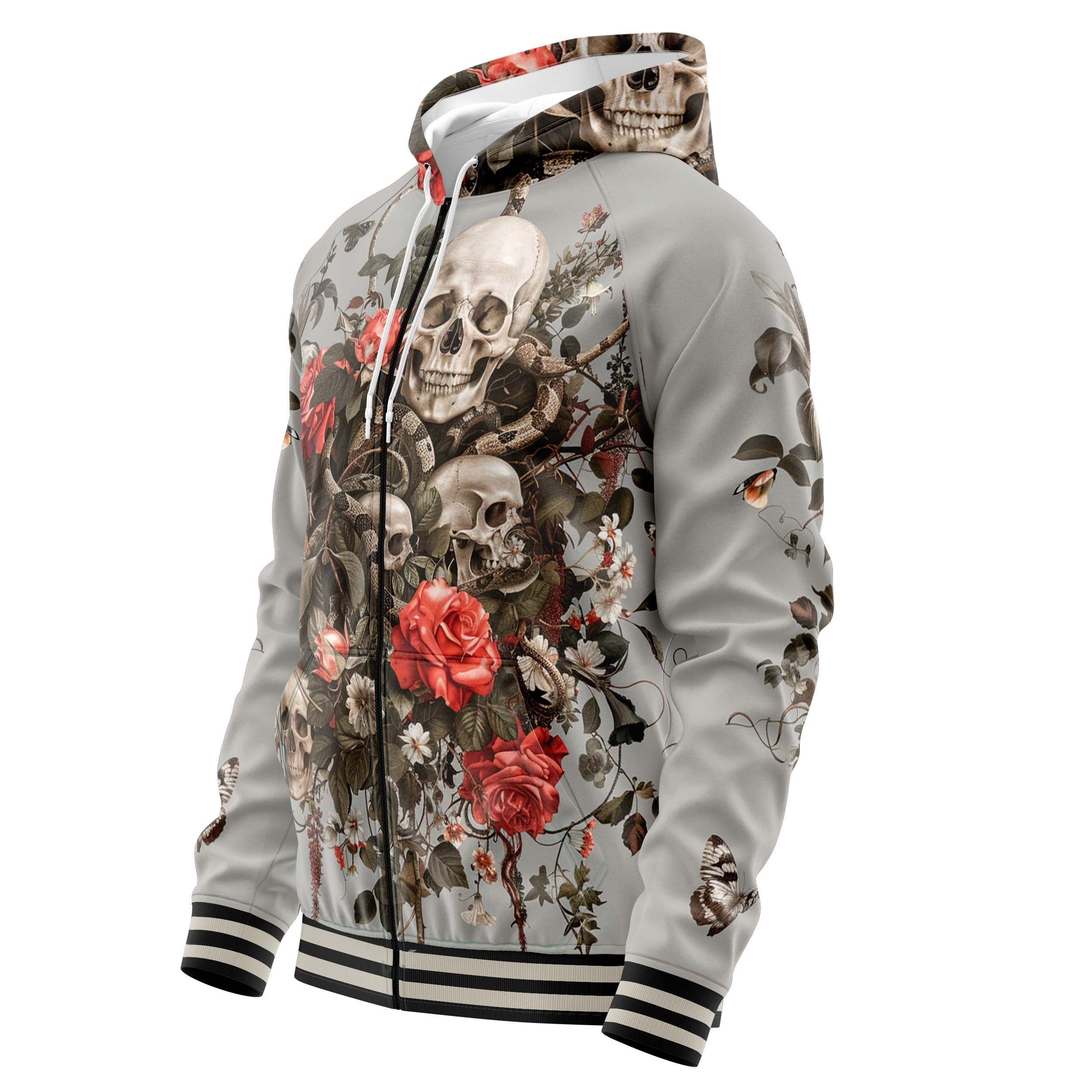 Floral Space Zip Up Hoodies