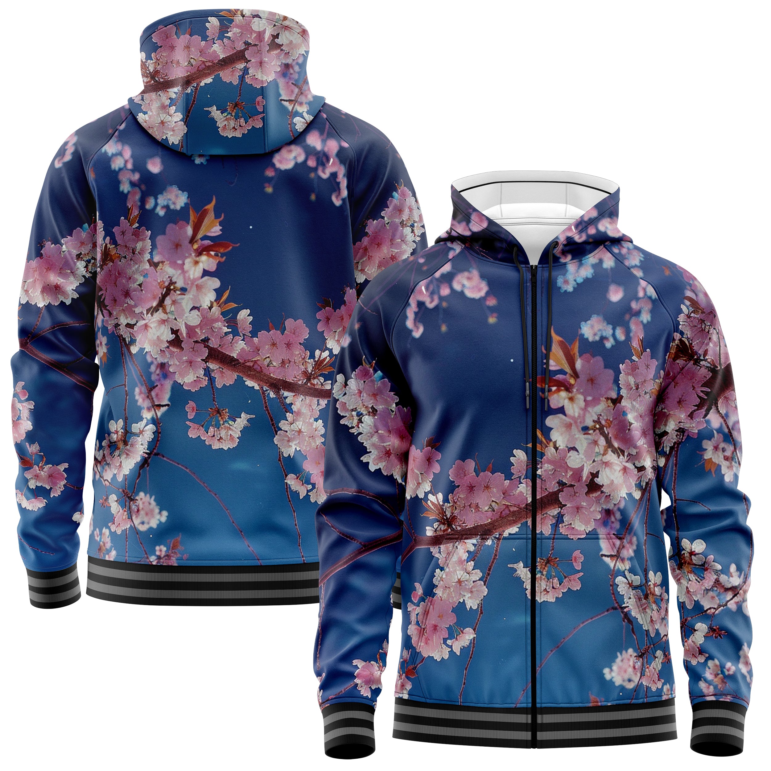 Moonlight Blossom Zip Up Hoodies ZU240902Mn029